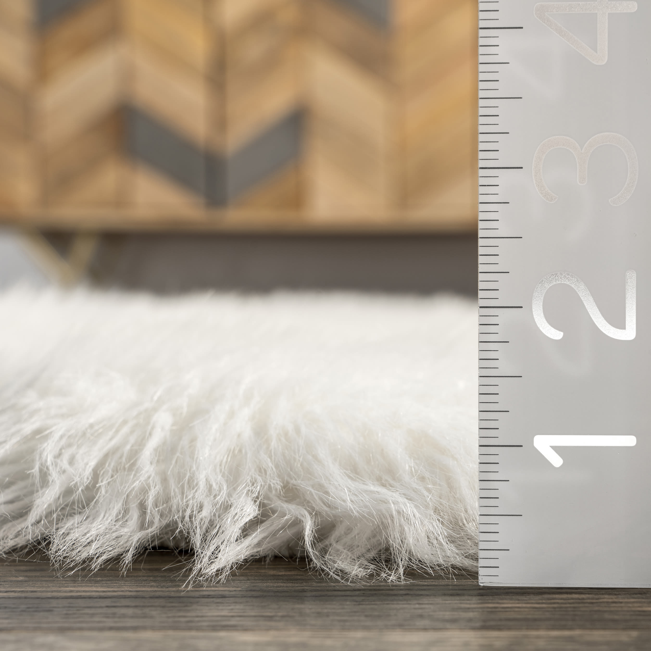 Deonna 64" White Faux Sheepskin Shag Area Rug