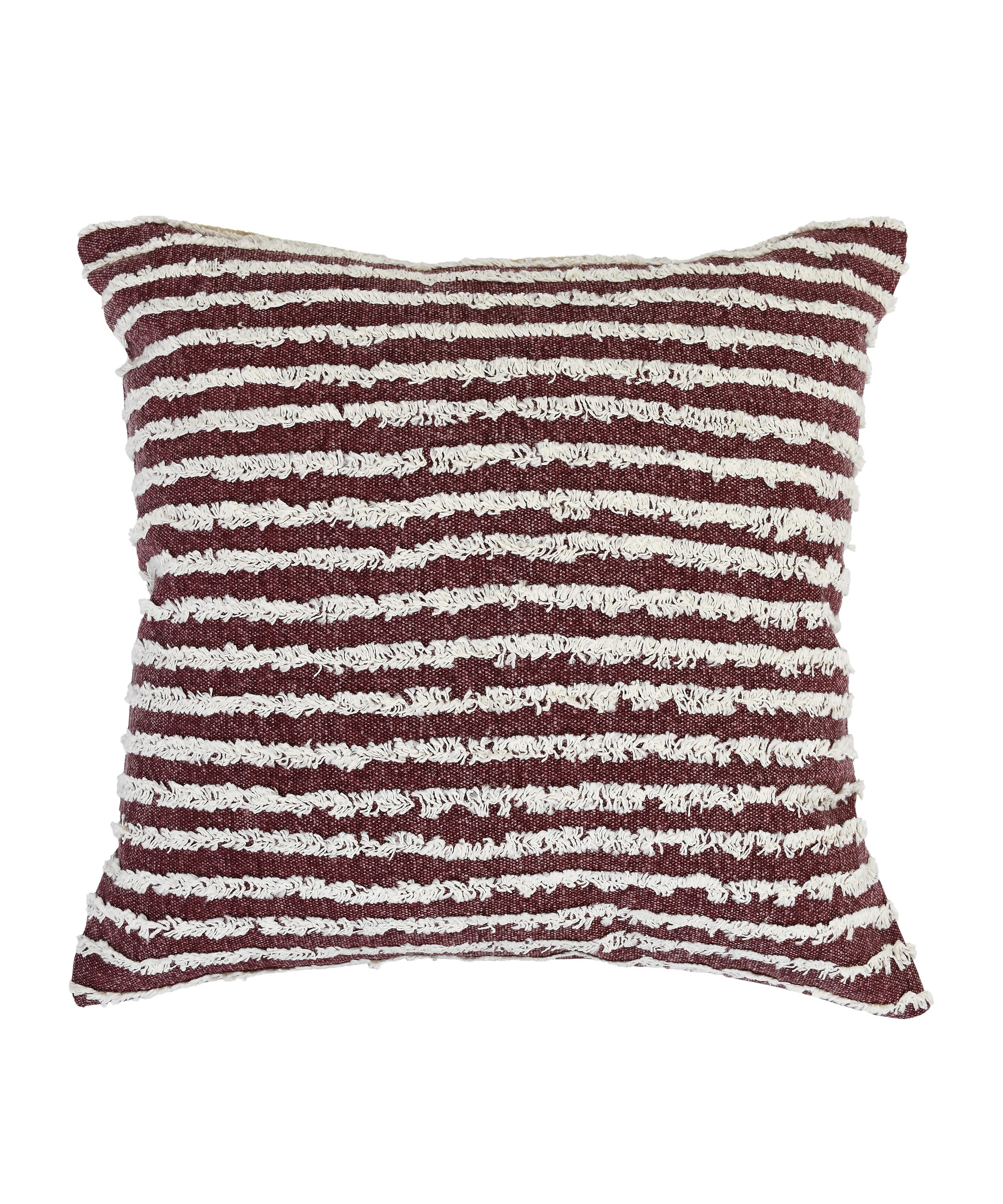 LR Home Wispy Ways 20-in x 20-in Merlot/Cream Indoor Decorative Pillow ...