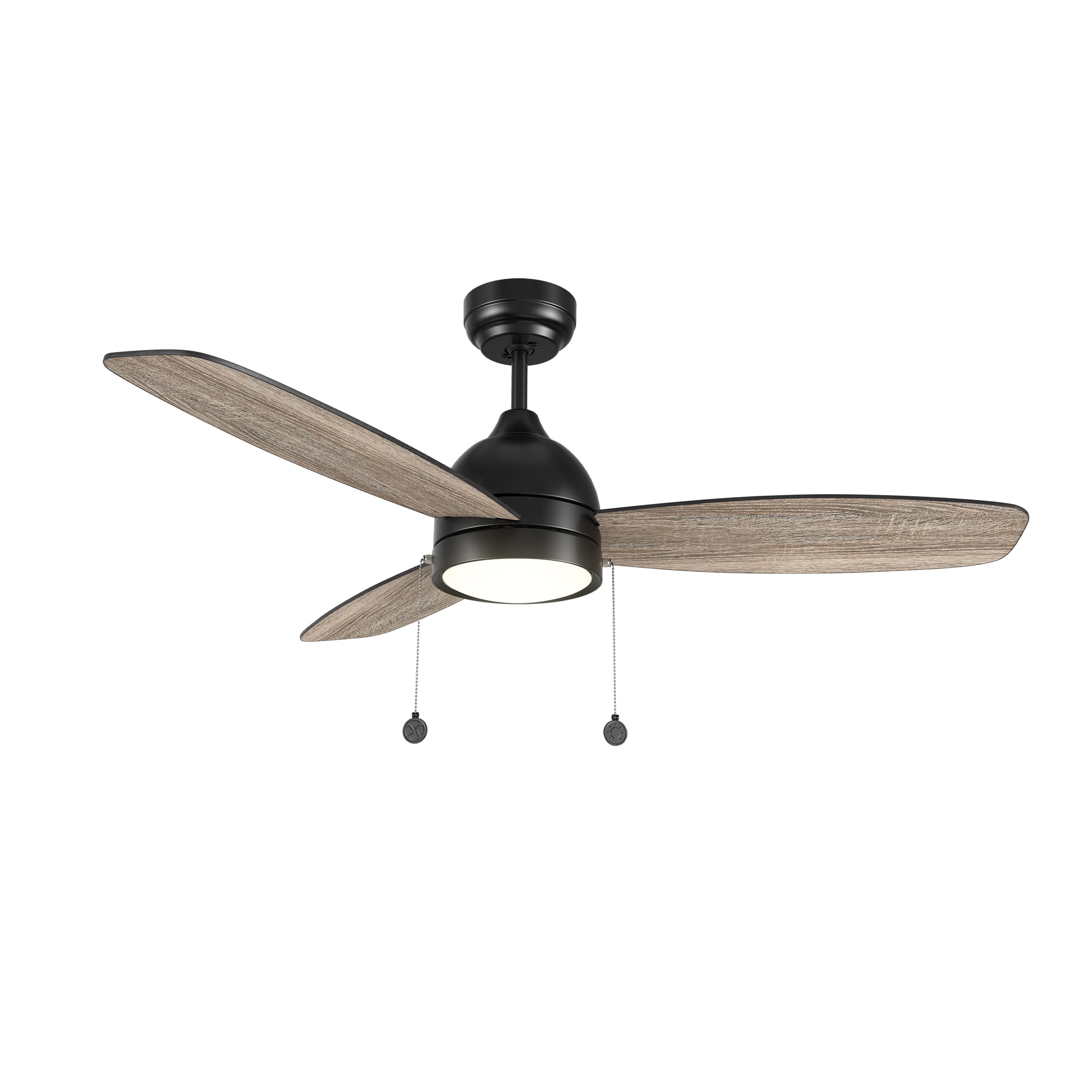 Tesoro 52 inch Ceiling Fan with LED Light and Pull Chain | Wood