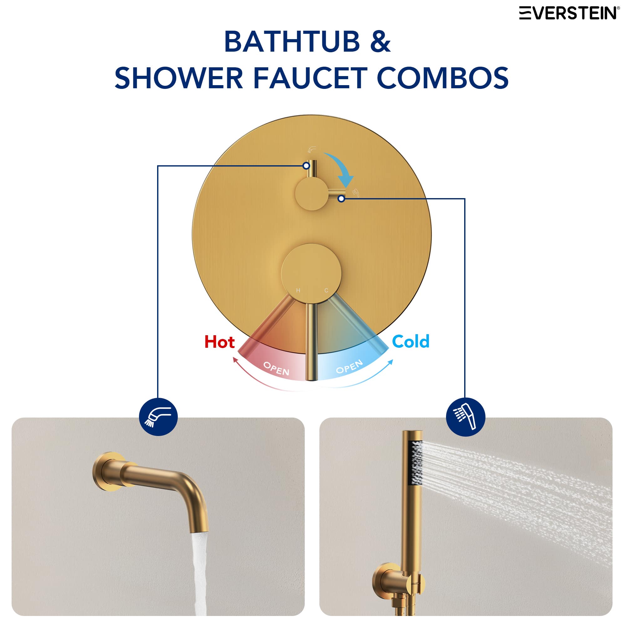 EVERSTEIN SFS-1137-GD Roman-Tub-Faucets - View #5