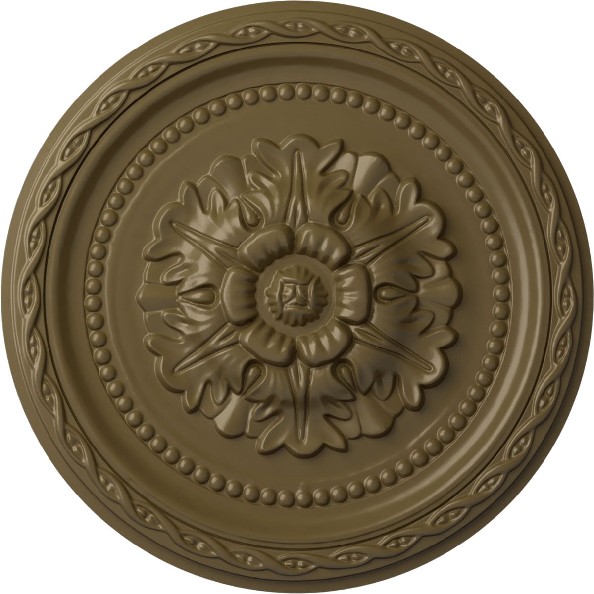 Ekena Millwork CM11PAMMF Palmetto 11.5-in W x 11.5-in L Painted Mississippi Mud Polyurethane Whole Ceiling Medallion