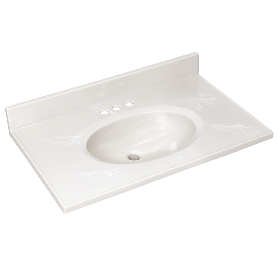 31-in White Cultured Marble Single Sink Bathroom Vanity Top 31-in White Cultured Marble Single Sink Bathroom Vanity Top