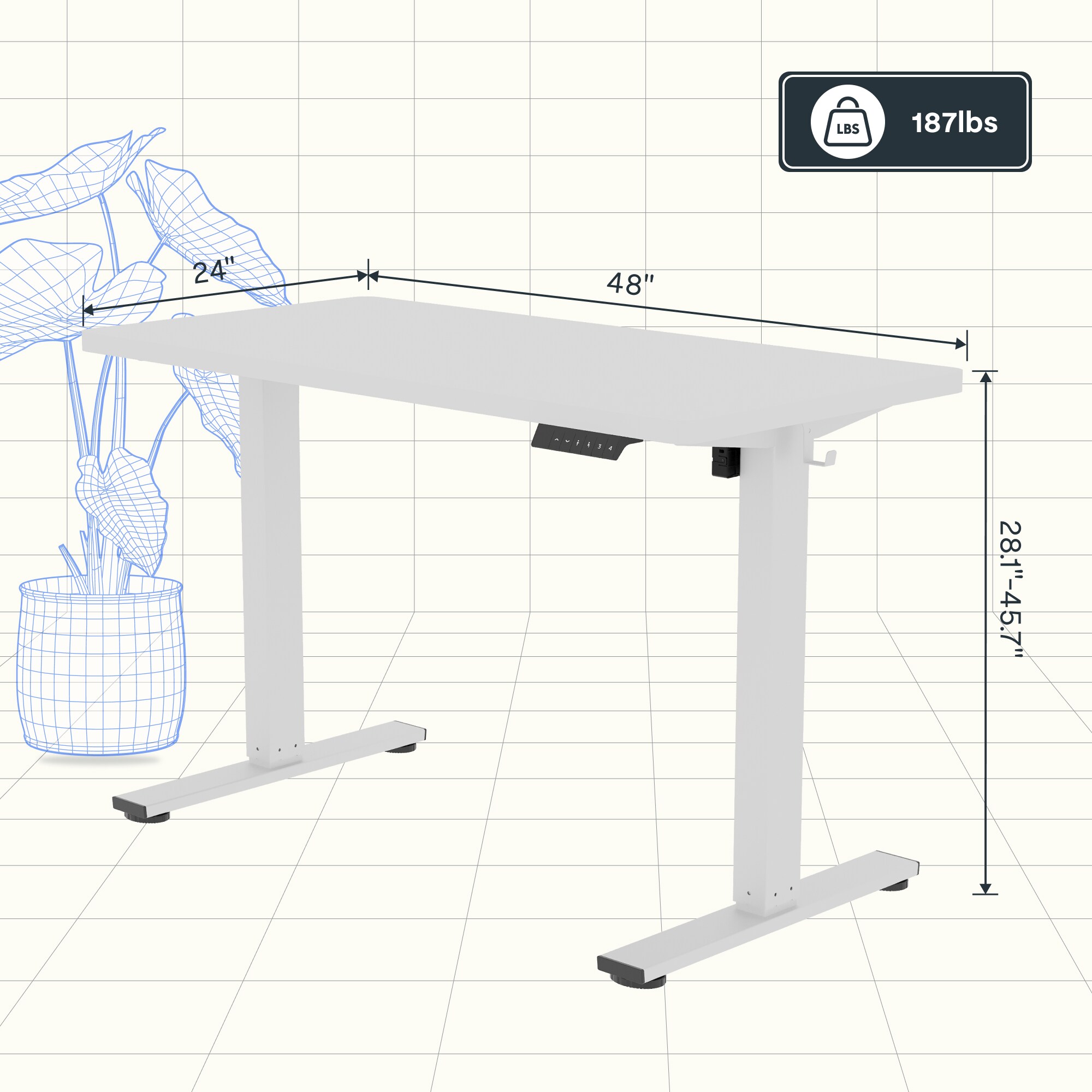 FlexiSpot E2WR4824W desks - View #7
