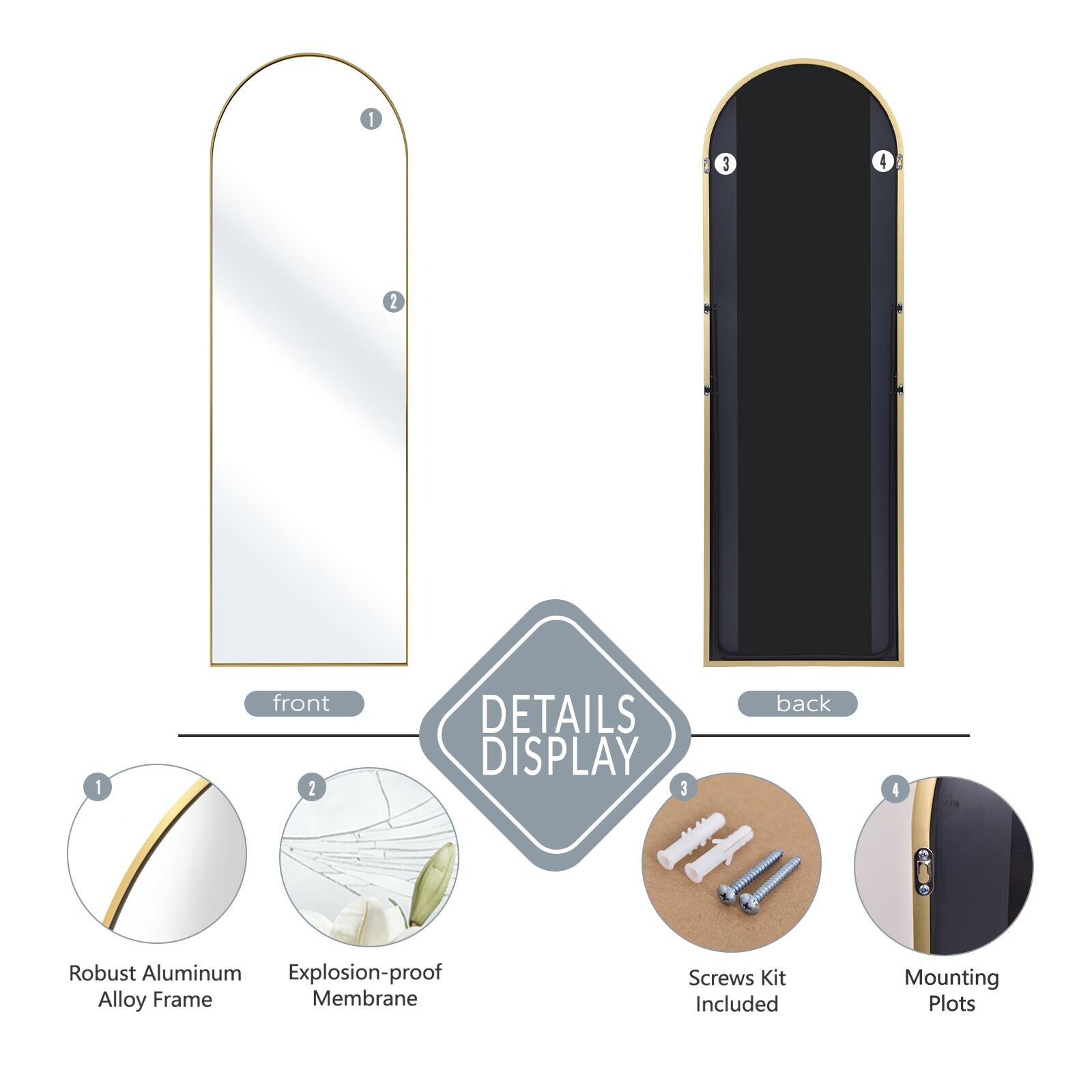 BEAUTYPEAK LS-CYJ-GXZJ3071-G Decor-Mirrors - View #5