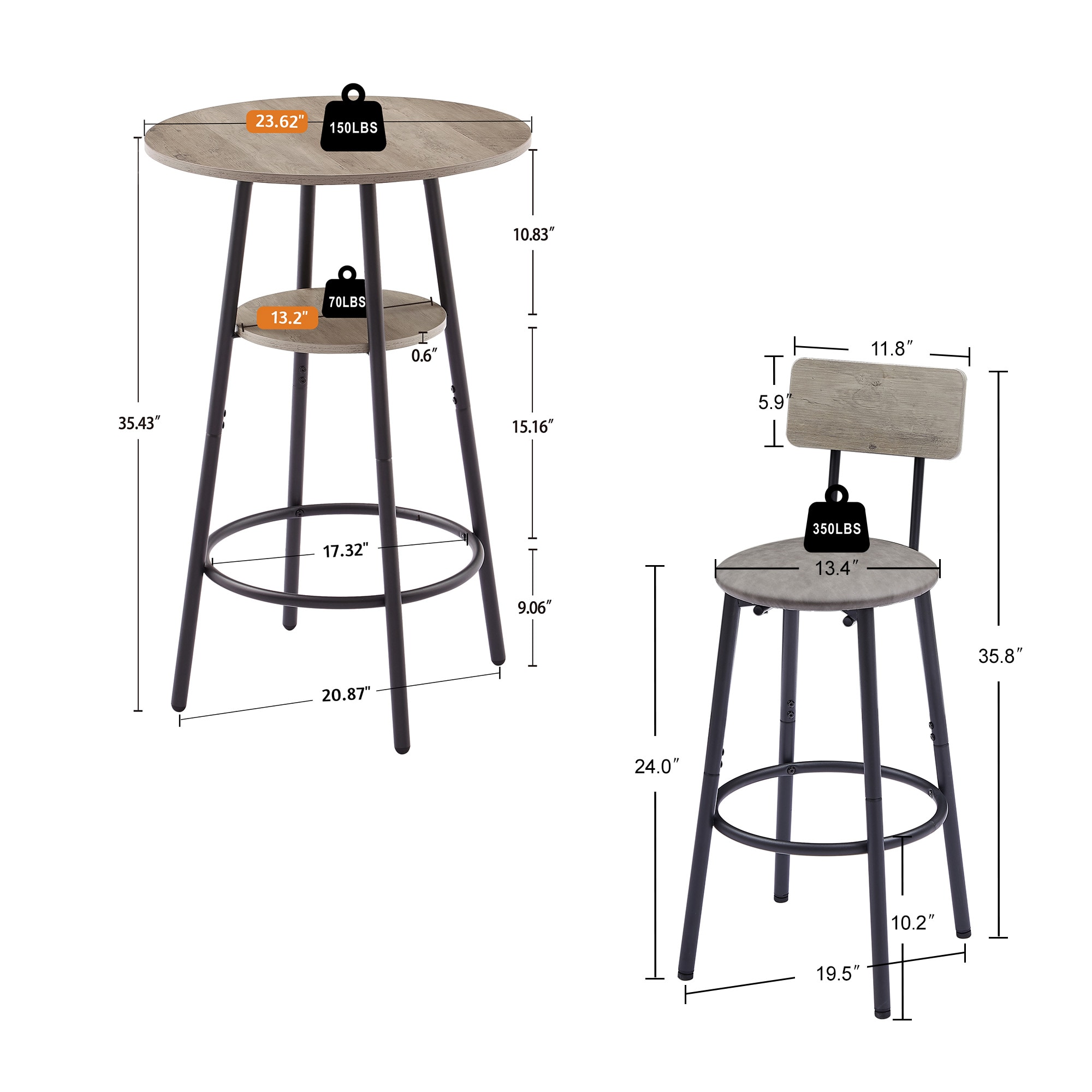 Kahomvis AC-QPJHX-04 Dining-Sets - View #3