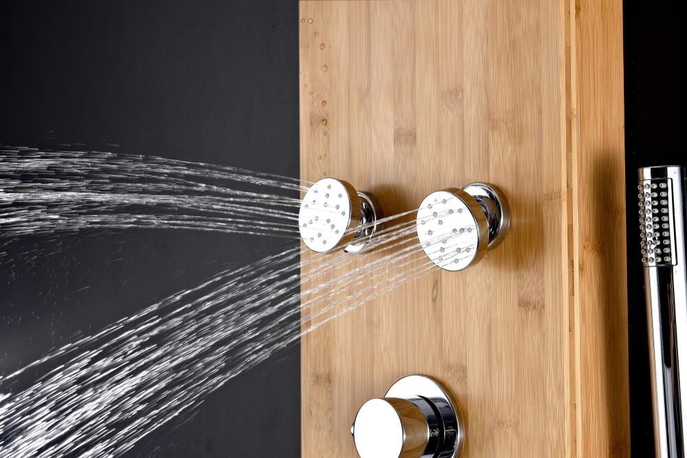 ANZZI Crane Natural Bamboo 3-Spray Shower Panel System (Valve Included)