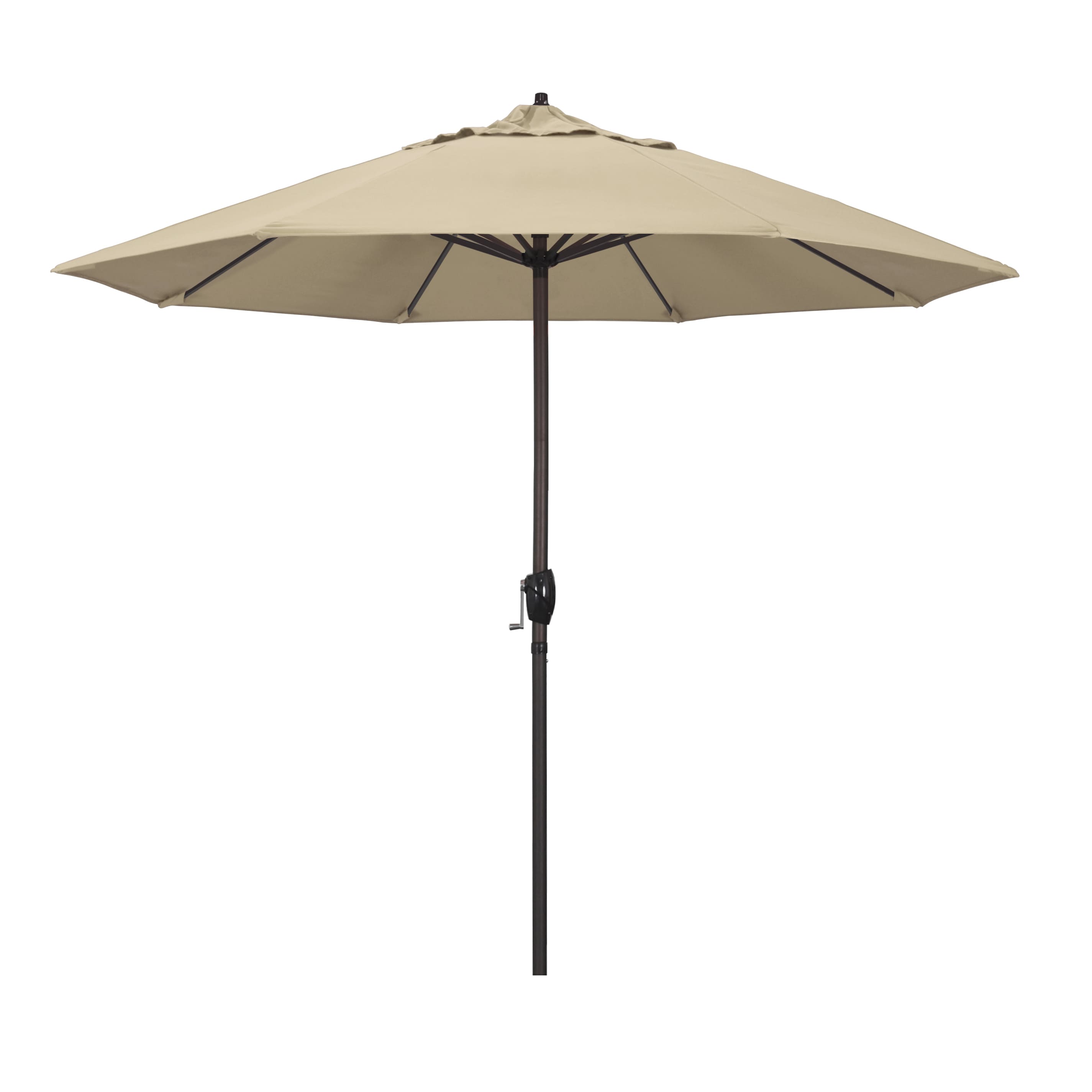 9 ft. Beige Sunbrella Aluminum Patio Umbrella with Bronze Pole