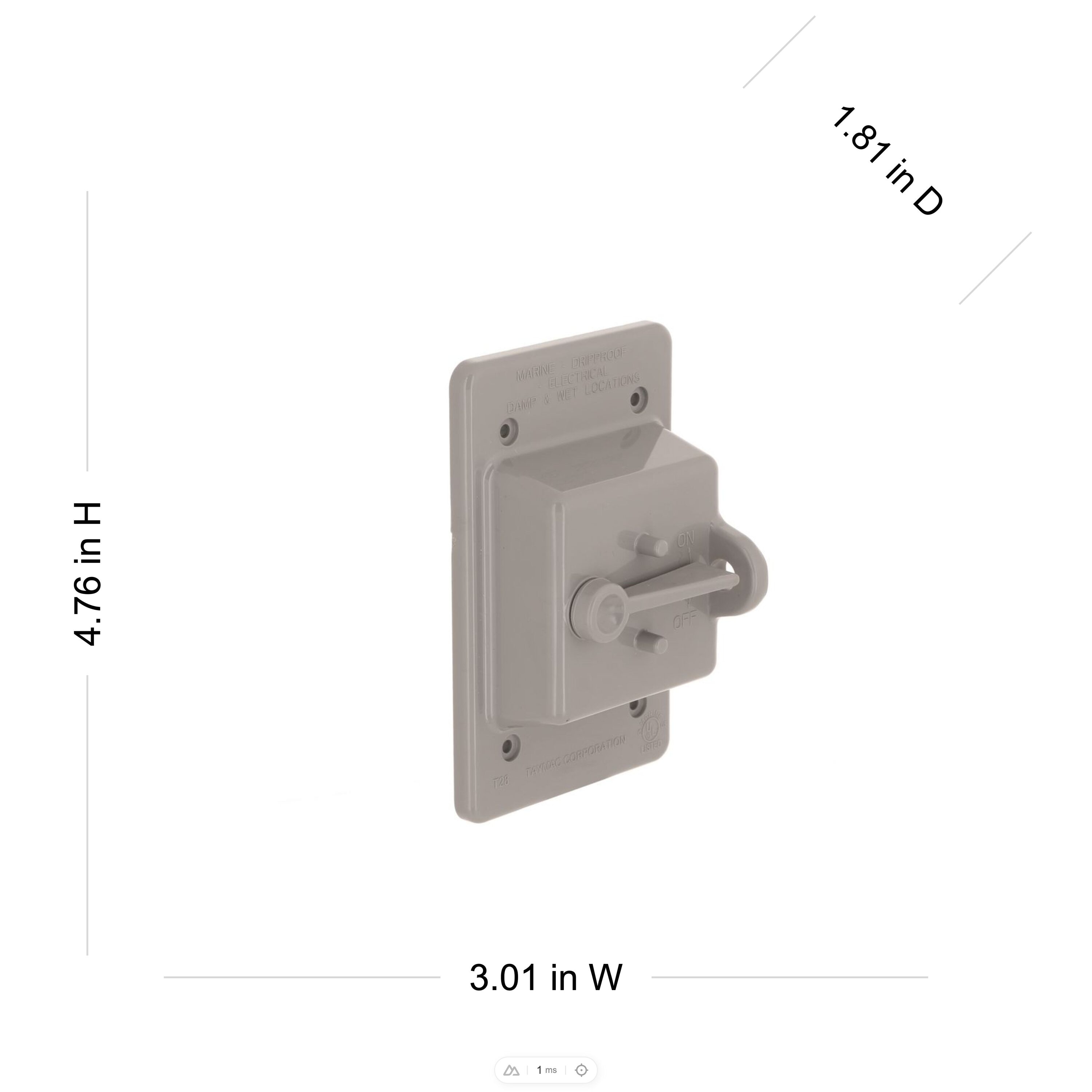 Hubbell PTC100GY Electrical-Box-Covers - View #3