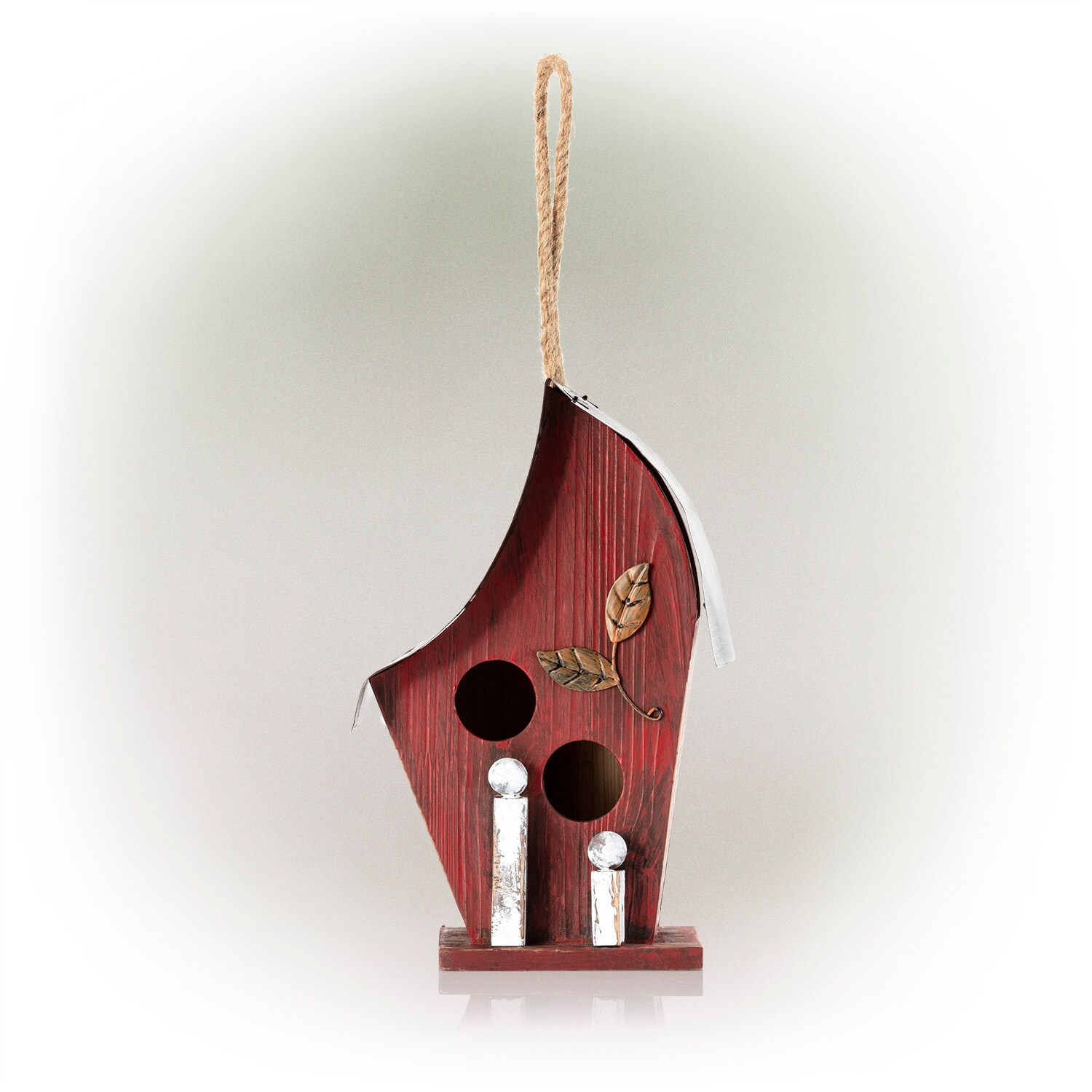 Alpine Corporation YEN134HH-RD 12-in H Red Wood Variety Aviary Bird House