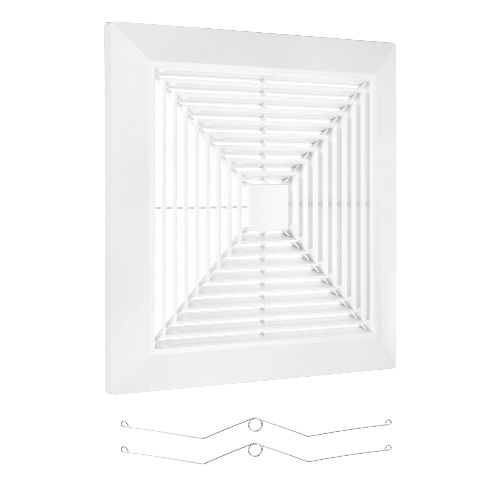 PATIKIL 14x14inch Bathroom Exhaust Fan Cover ABS Plastic Fan Grille Air Conditioning Vent Cover with Springs for Square Ceiling or Exhaust Fans Home Office Bathroom Kitchen Ventilation