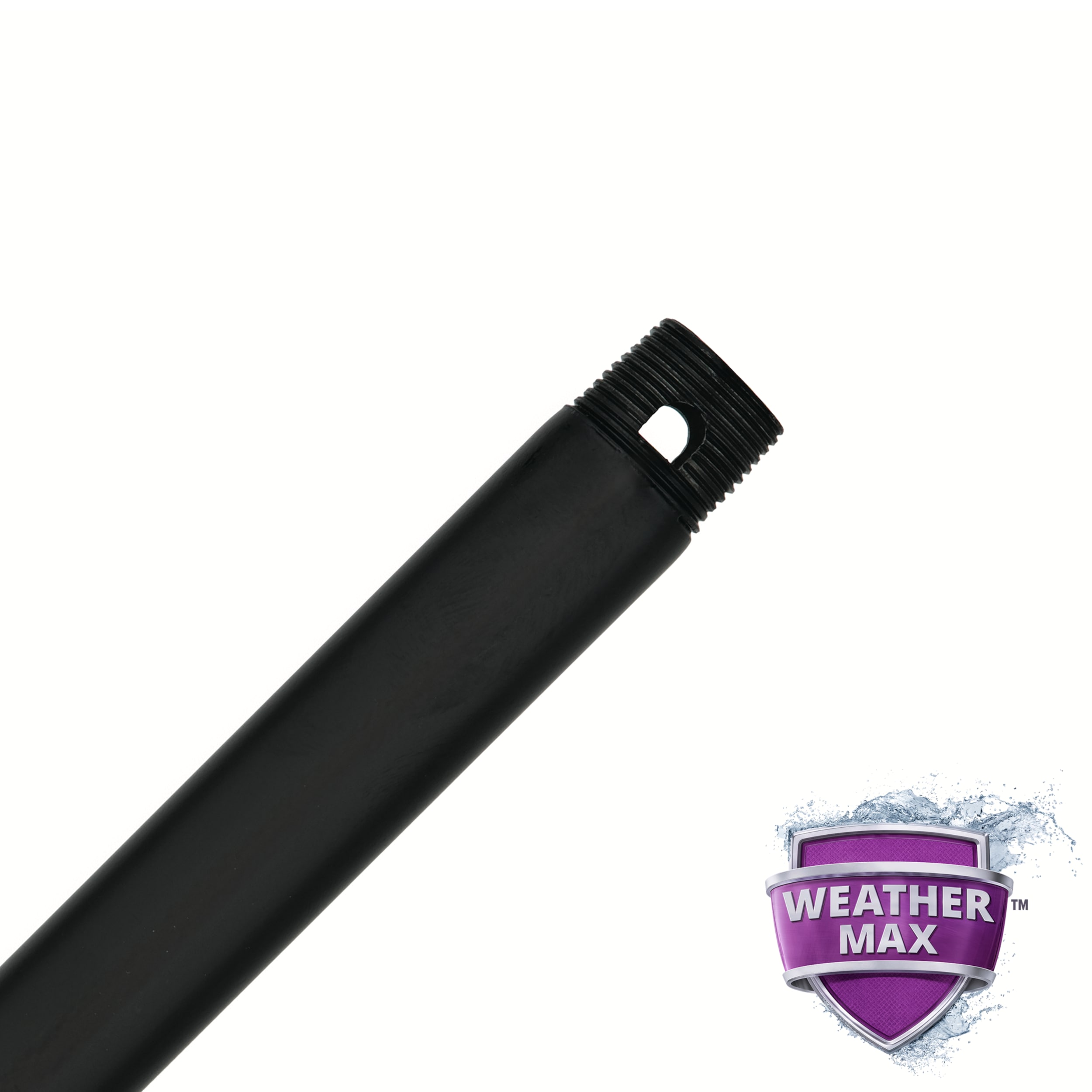 Hunter 99738 WeatherMax Universal 12-in Matte Black Steel Indoor/Outdoor Angle Mount Capable Ceiling Fan Downrod
