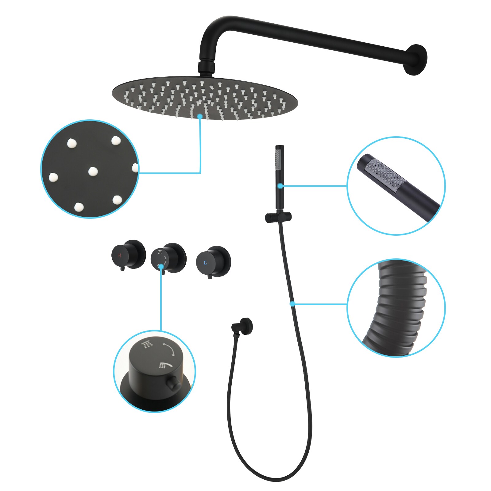 Flynama XY-Q-2135BN1P1 Showerhead-Bar-Panels - View #6
