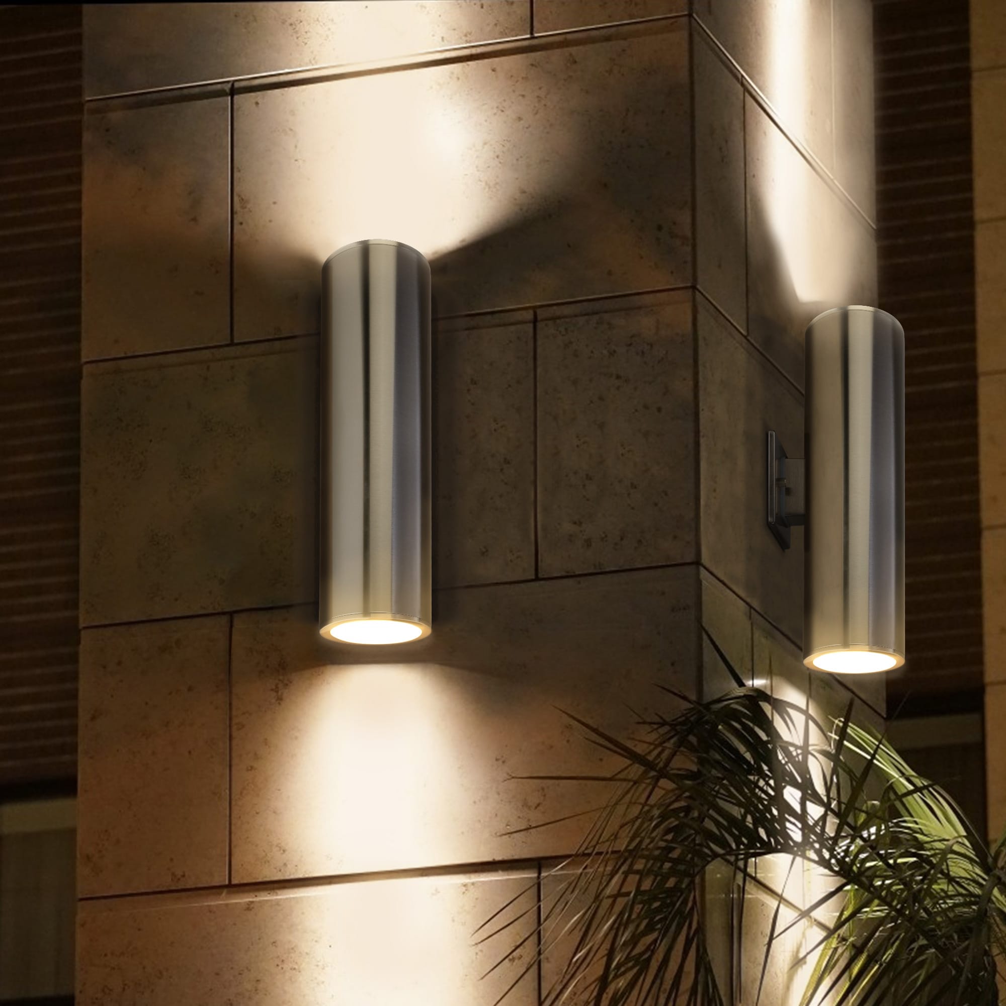 LTMATE JAZAVA 2-Light 13-in Silver;; Outdoor Wall Light in the Outdoor ...