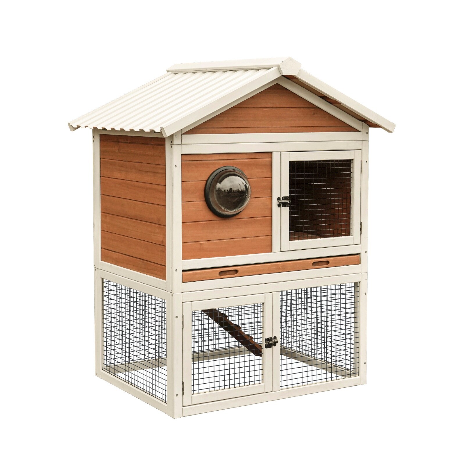Lirago Premium Wooden Rabbit Hutch Weatherproof Outdoor Bunny House ...