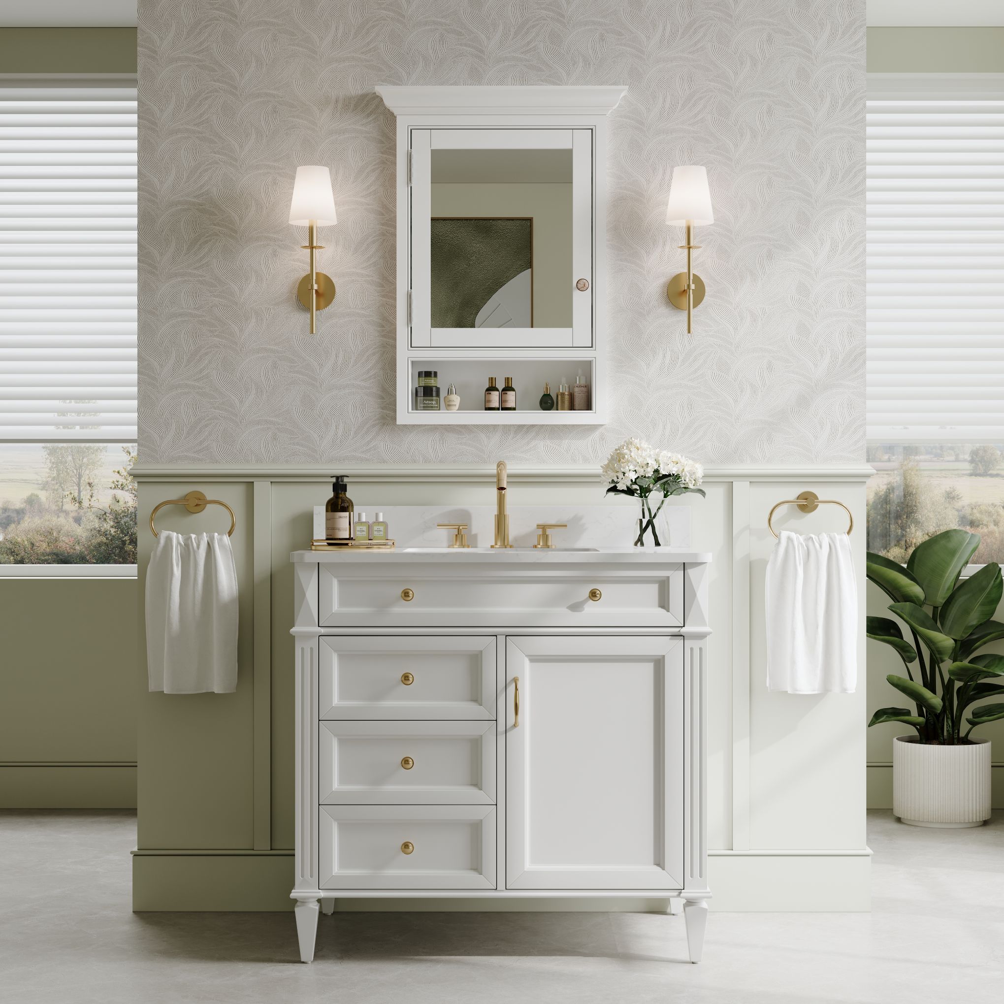 WELLFOR KA2432MCL-WT Bathroom-Medicine-Cabinets - View #7