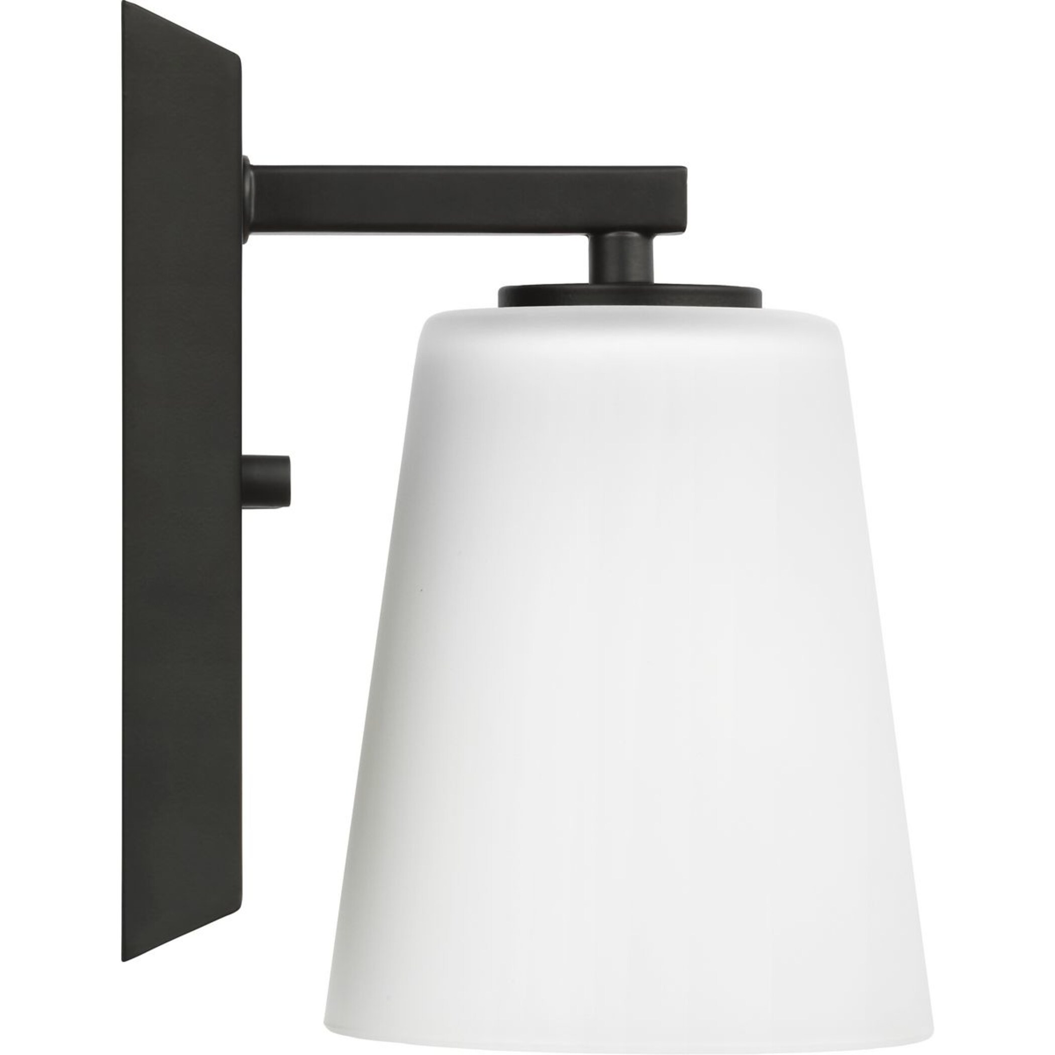 Vertex Matte Black and Etched White Glass Bath Light