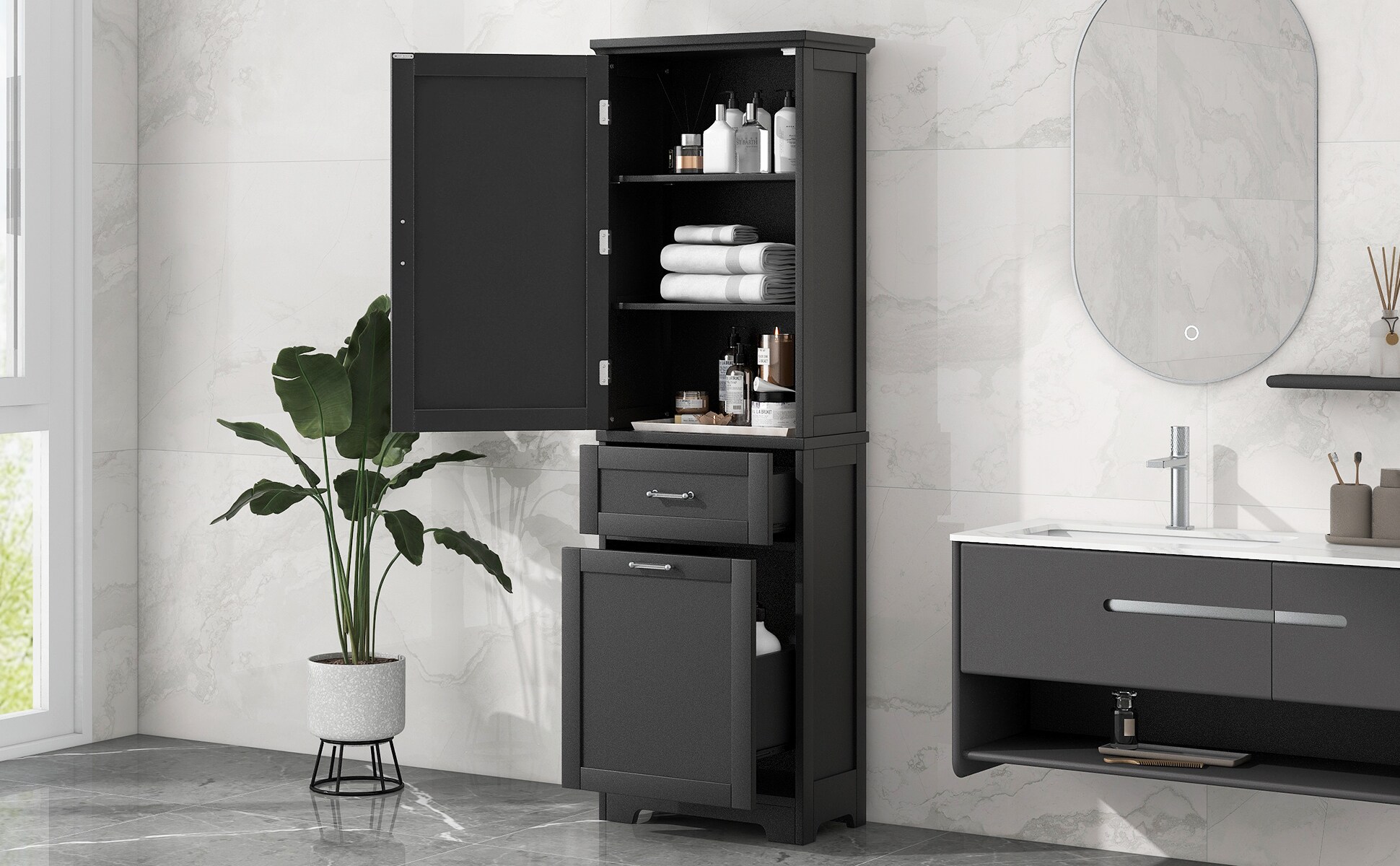 ModernLuxe L3P-WF312730AAB Bathroom-Wall-Cabinets - View #7