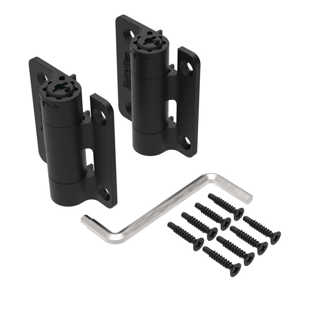 Compact Black Aluminum Butterfly Gate Hinge