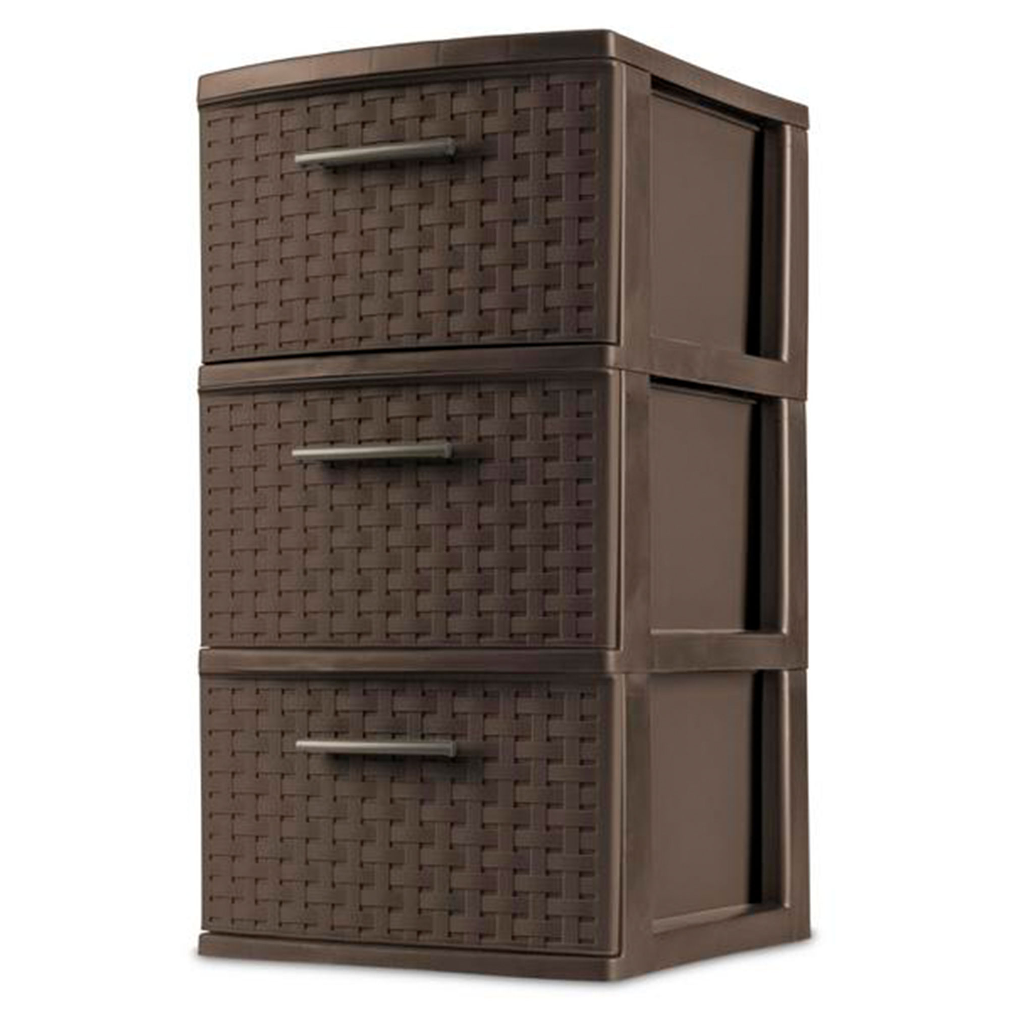 Sterilite Corporation 75344 2 -Pack 3 -Drawers Brown Stackable Plastic Storage Storage drawer 24-Inches H x 29-Inches W x 12.6-Inches D