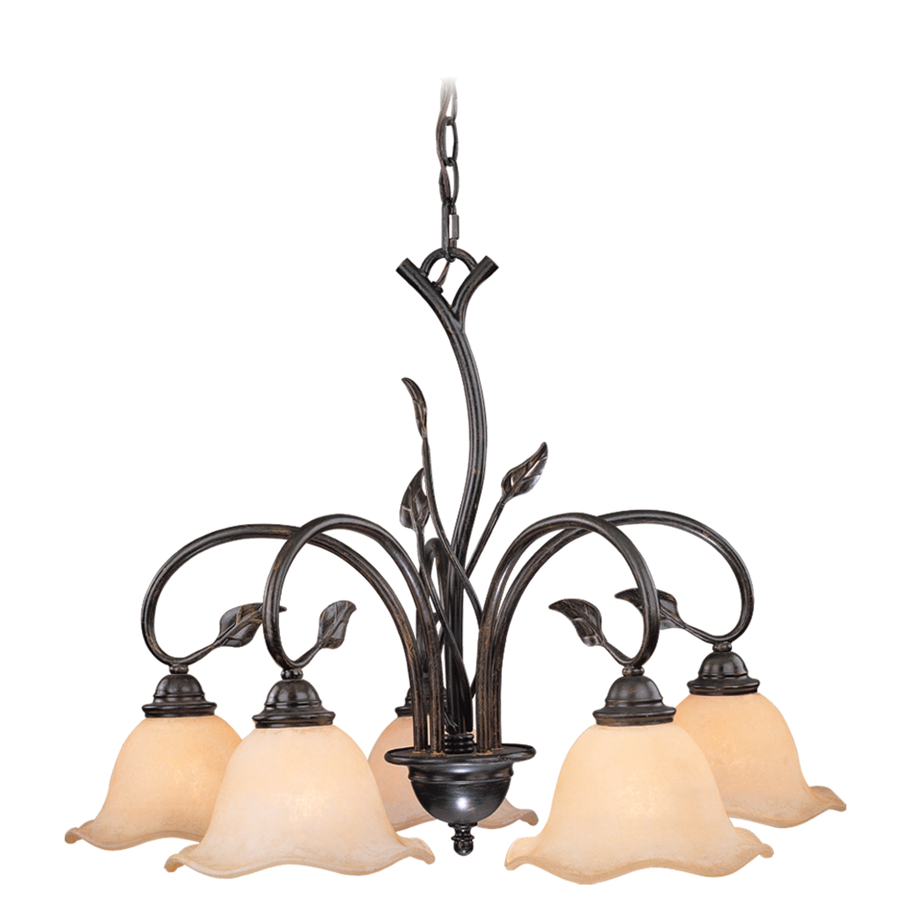 Cascadia CH38805OL Vine 5 -Light Oil-rubbed Brown Traditional For Use in Bedrooms, Dining Rooms, Foyers, Kitchens, Living Rooms Chandelier