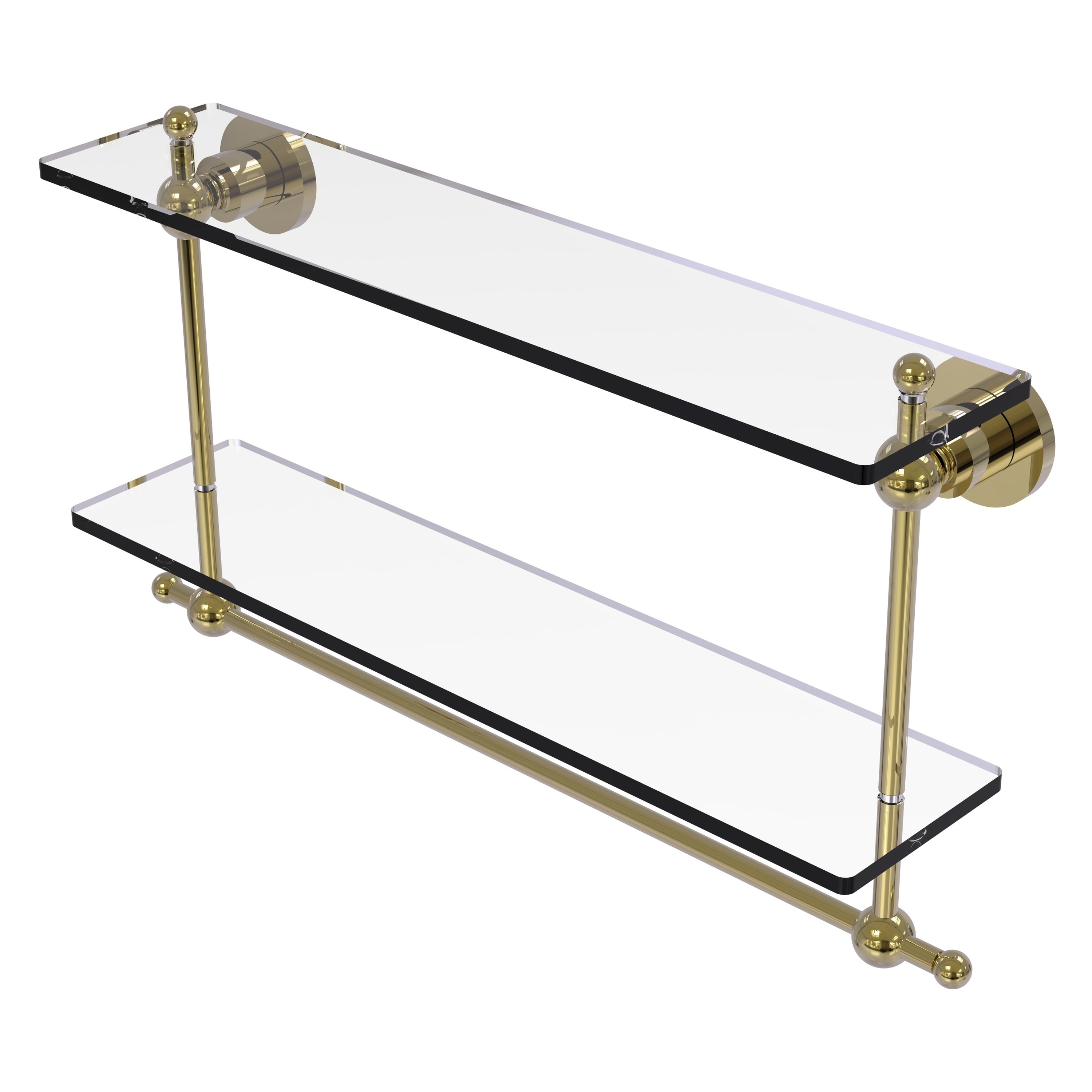 Allied Brass AP-2TB/22-UNL Astor Place Unlacquered Brass 2 -Tier Wall mount Bathroom Shelf ( 22-in x 12-in x 5-in )
