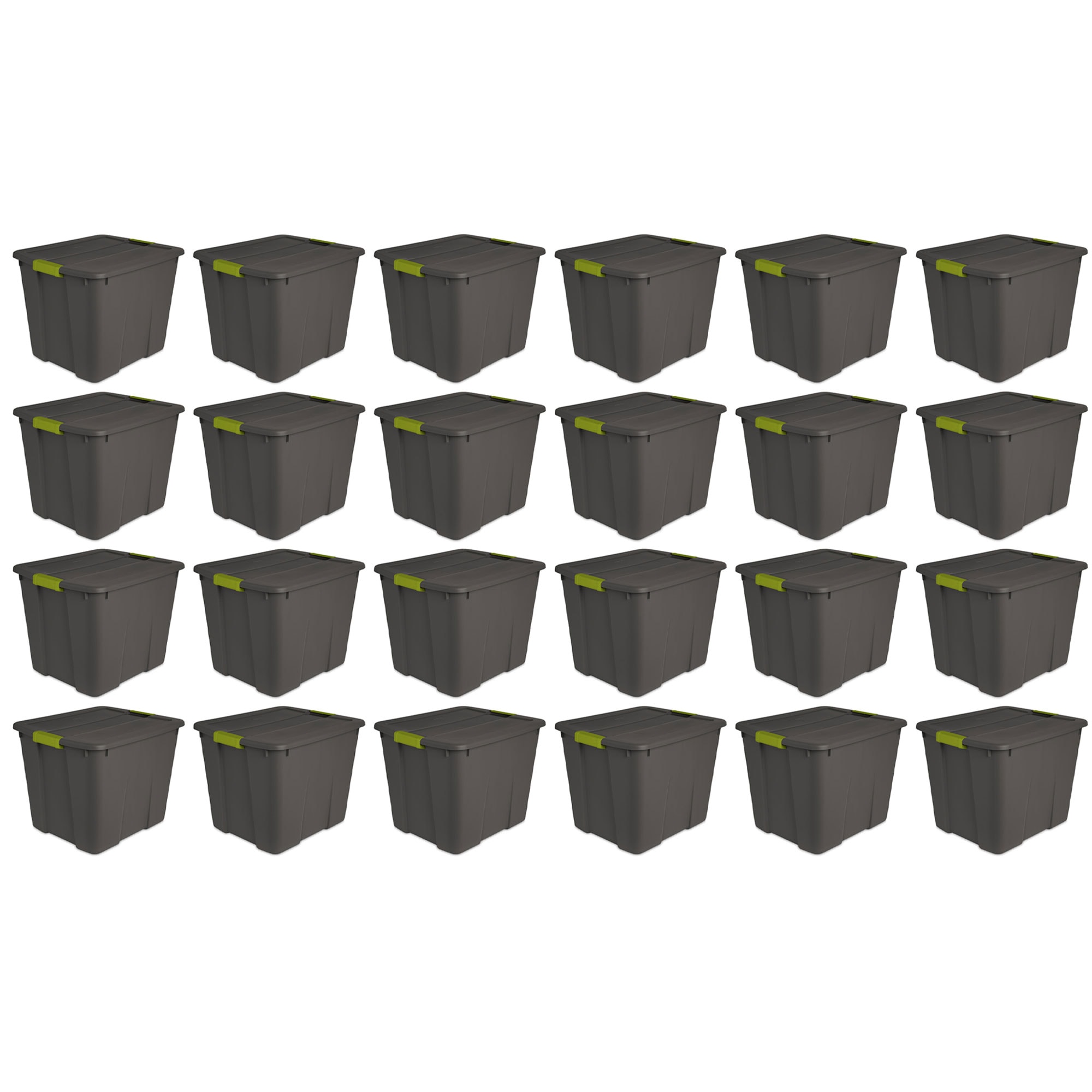 Sterilite 392933 24 -Pack Large 20 -Gallons ( 80 -Quarts ) Gray - 20 Gallon Heavy Duty Stackable Tote with Latching Lid