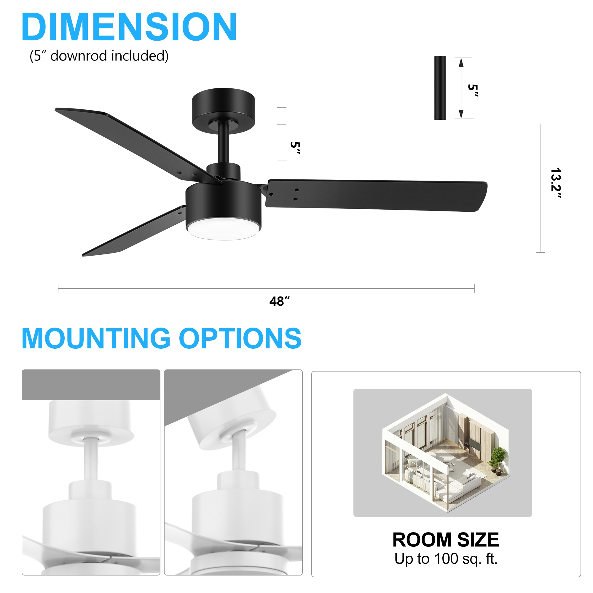 Breezary 30025-BK-2PCS Ceiling-Fans - View #9