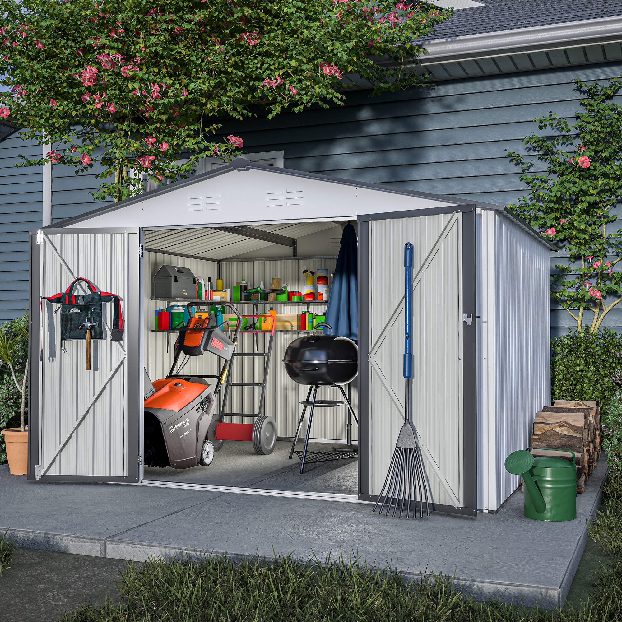 WELLFOR TWSG006-SL Metal-Storage-Buildings-Sheds - View #3