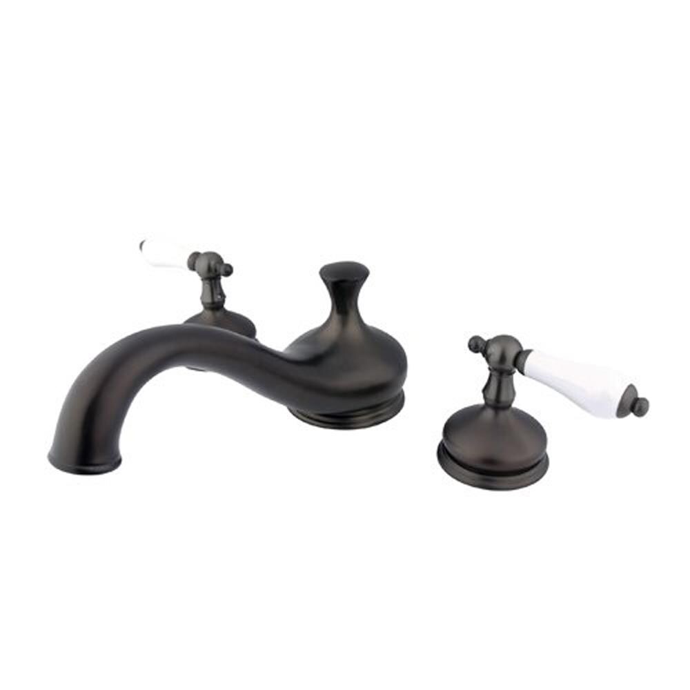 Elements Of Design Hot Springs Oil Rubbed Bronze 2 Handle Residential Deck Mount Roman Bathtub 3813