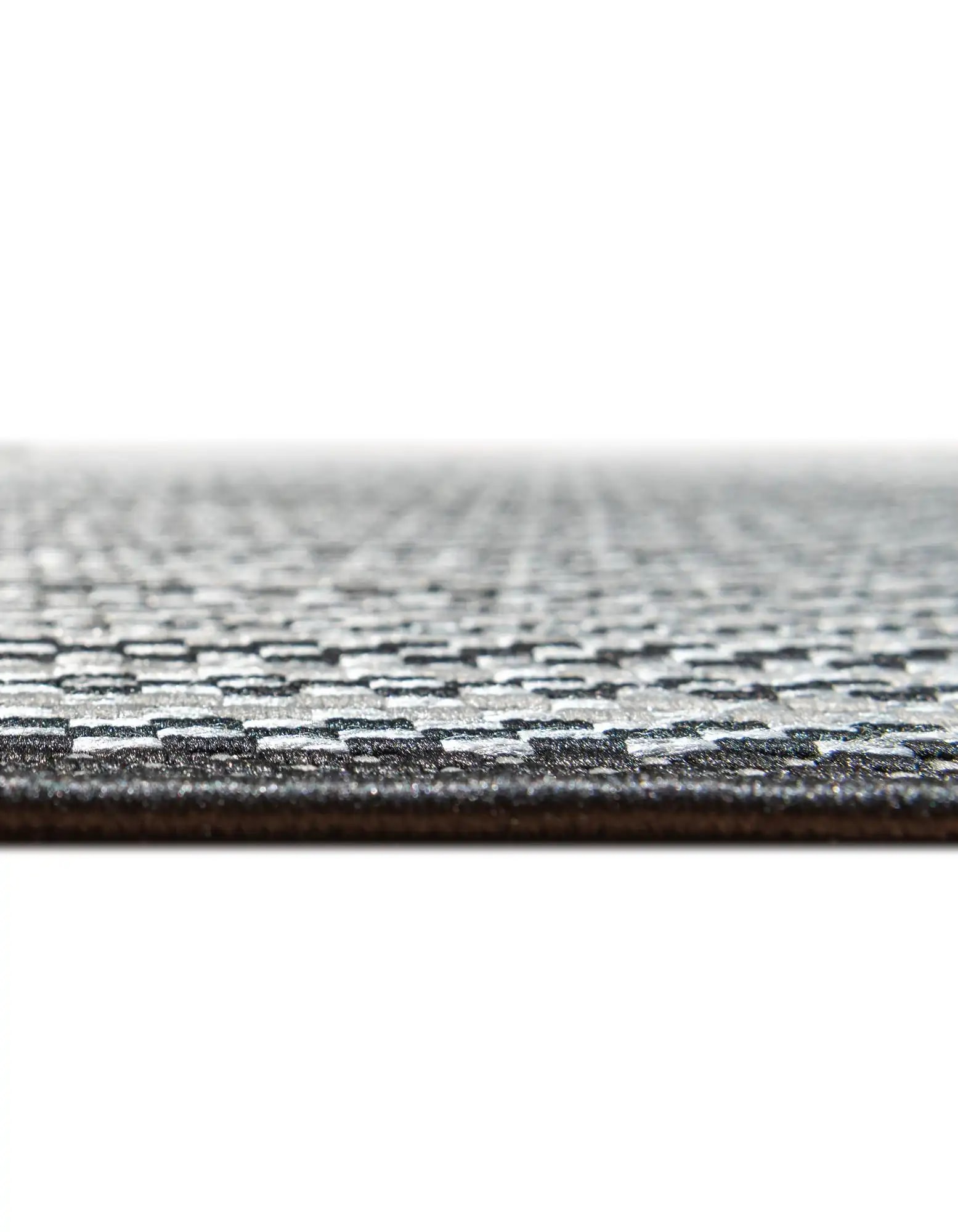 Gray Stripe Synthetic Square Outdoor Rug, 6' x 6'