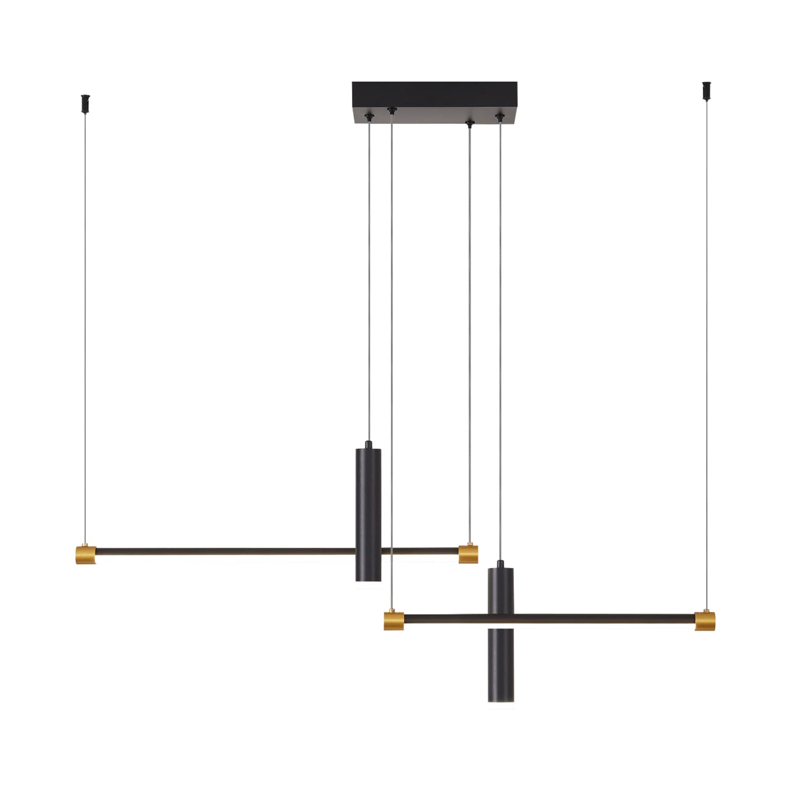 Flynama L-P186668 4 -Light Black+Gold Modern/contemporary Geometric Integrated LED Large Hanging Pendant light