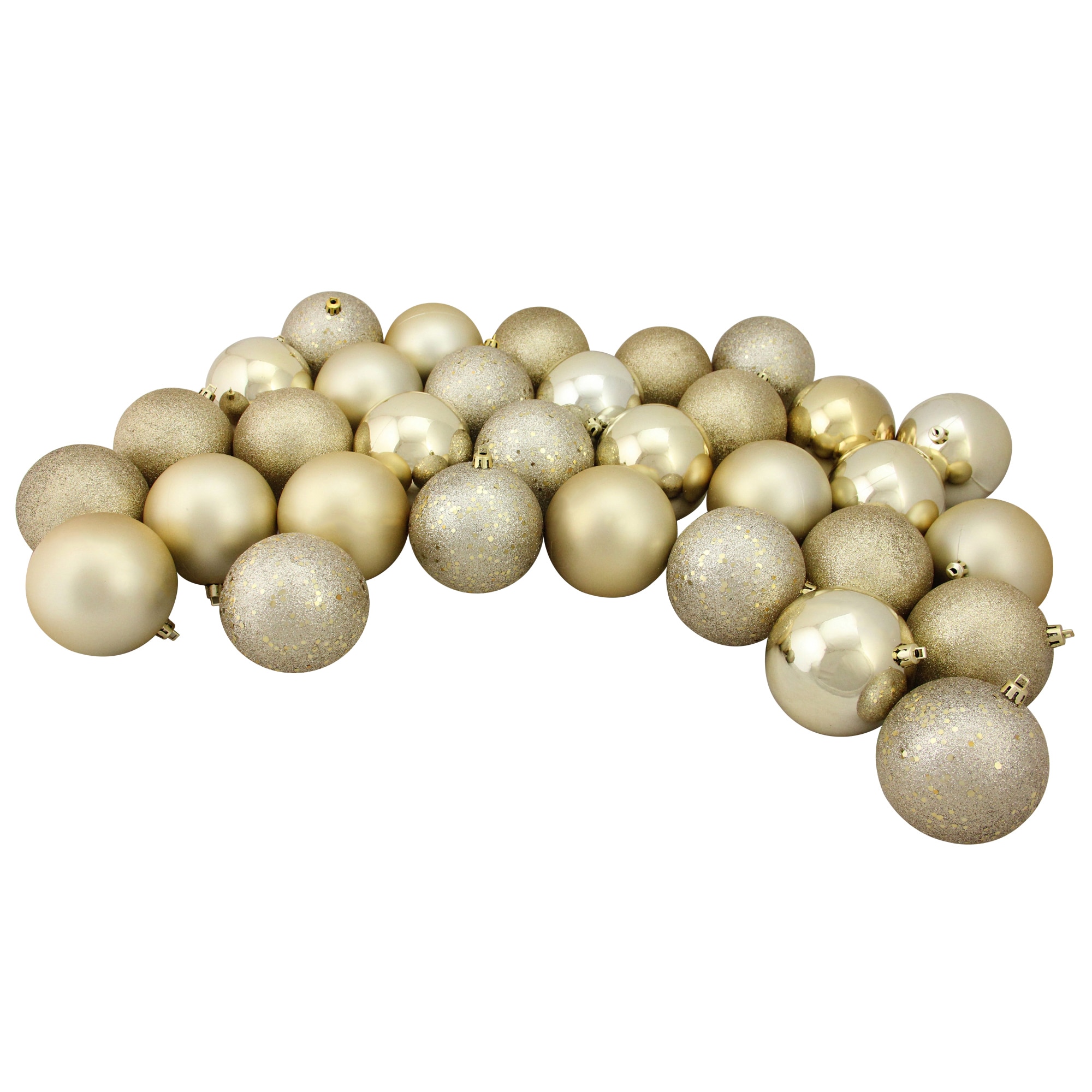 Northlight 31744235 60 -Pack Gold Ball Standard Indoor Ornament set Shatterproof