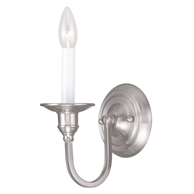 Livex Lighting Cranford 5 In W 1 Light Brushed Nickel Candle Wall Sconce The Sconces Department At Com - Brushed Nickel Candle Wall Sconces Livex Lighting Cranford 5 In W 1 Light Brushed Nickel Candle Wall Sconce The Sconces Department At Com - Brushed Nickel Candle Wall Sconces