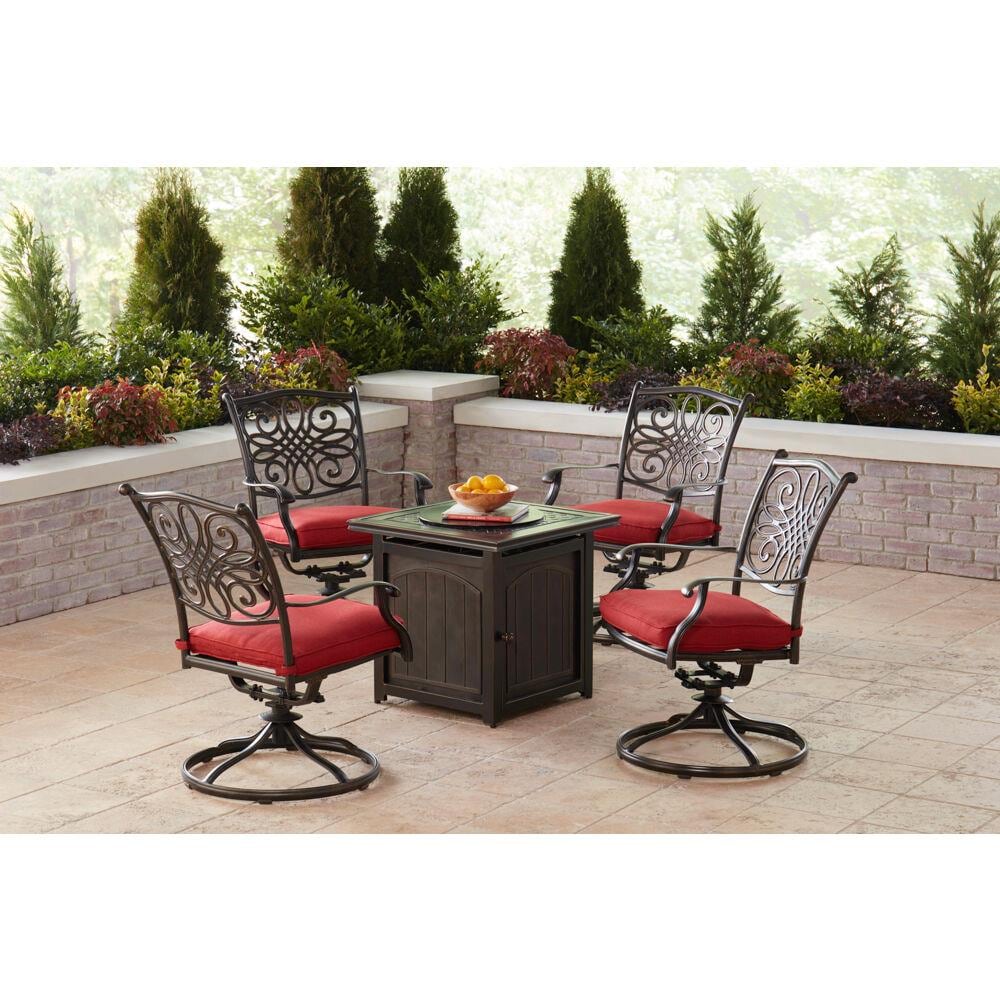 Hanover TRAD5PCSWFPSQ-RED Patio-Conversation-Sets - View #10