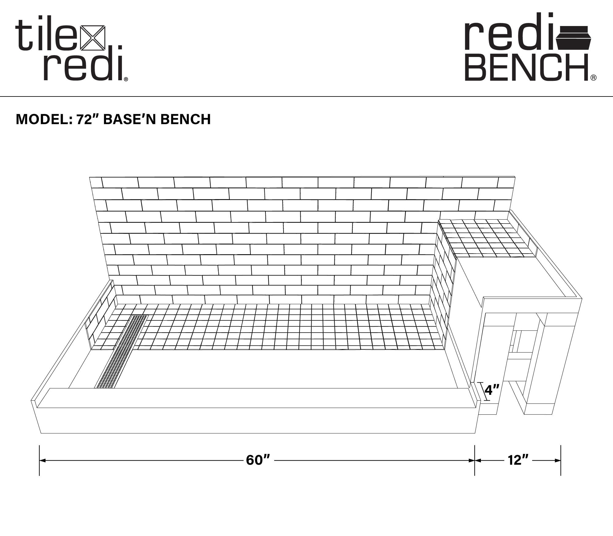 Tile Redi RT4260L-PC-RB42-KIT Shower-Floors - View #3