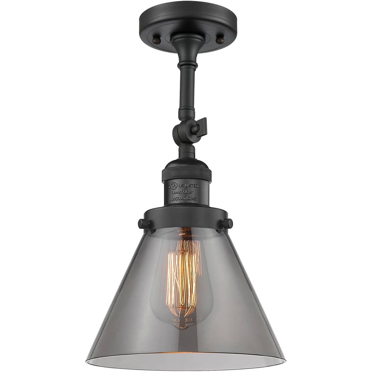 Innovations Lighting 1354666 201F-BK-G43-LED Franklin Restoration Large Cone Matte Black