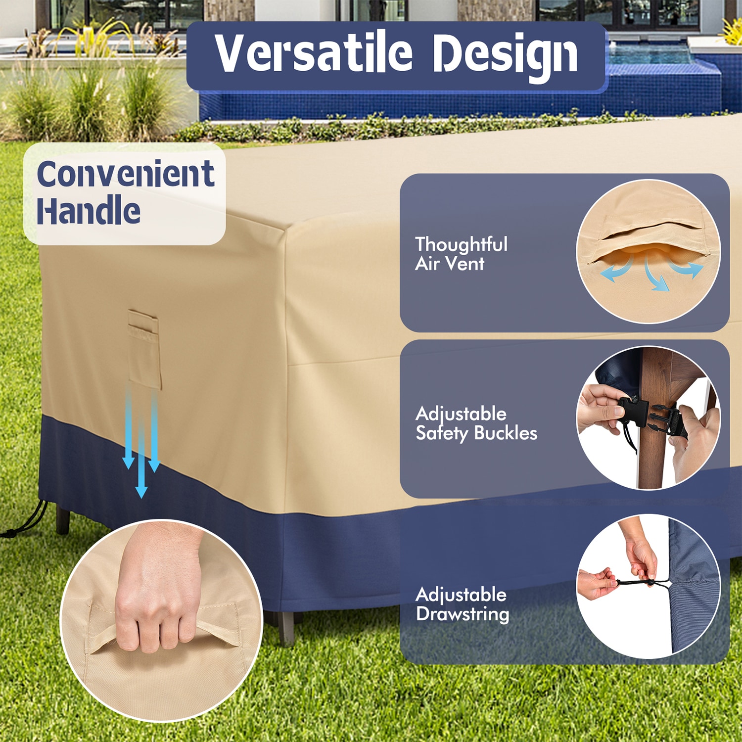 WELLFOR TDJ10784 Patio-Furniture-Covers - View #2