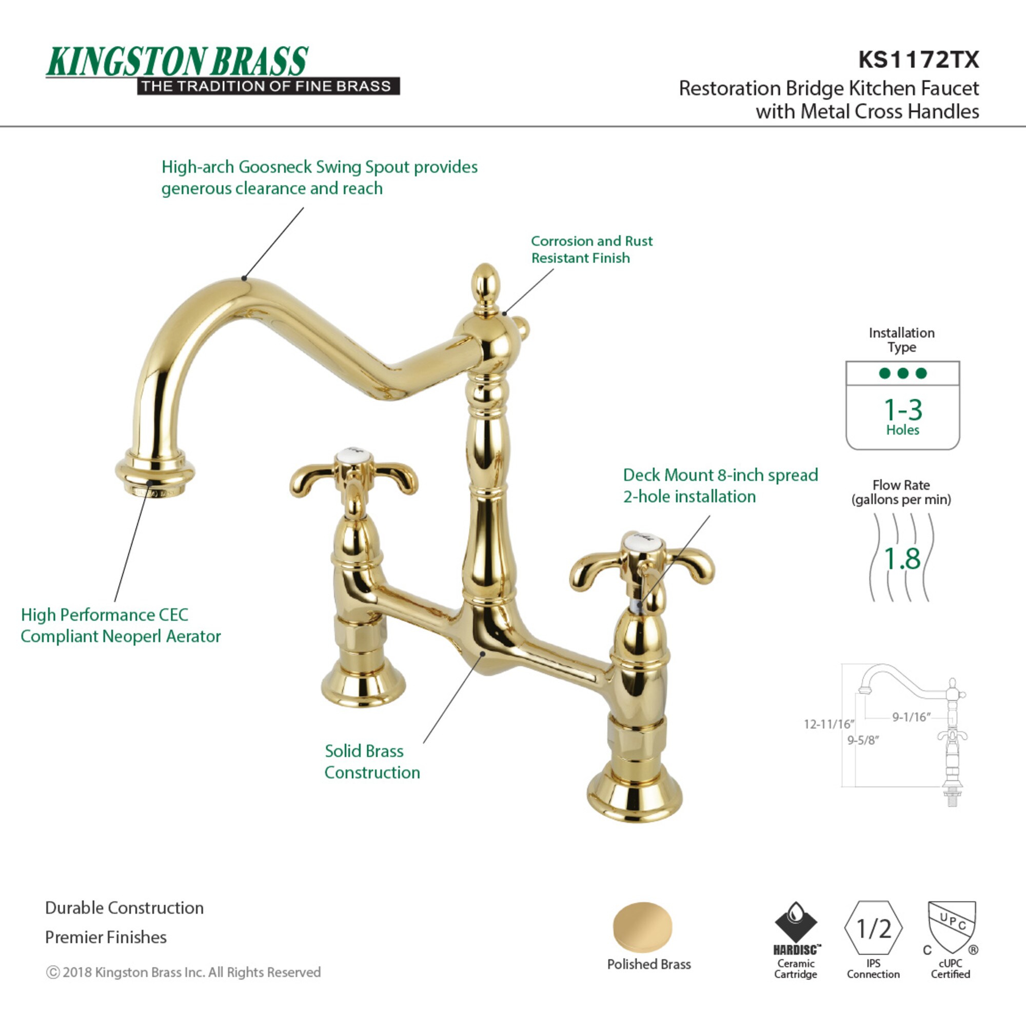 Elements of Design ES1172TX Kitchen-Faucets - View #3