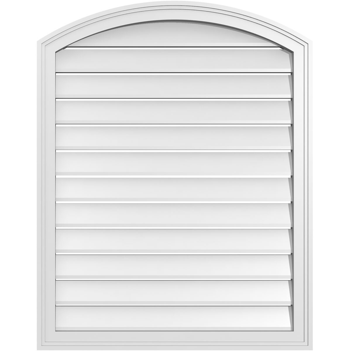 Ekena Millwork GVPAR30X3802SF 30-Inches x 38-Inches Off-white Round top PVC Gable Louver Vent