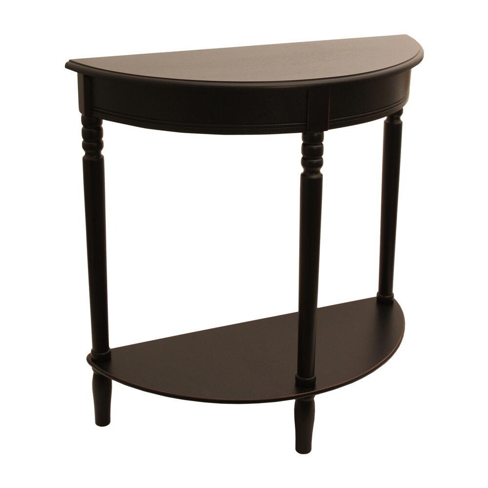 Decor Therapy FR1799 Ponder 28.25-in W x 28.25-in H Eased Edge Black Wood End Table with Storage Assembly Required