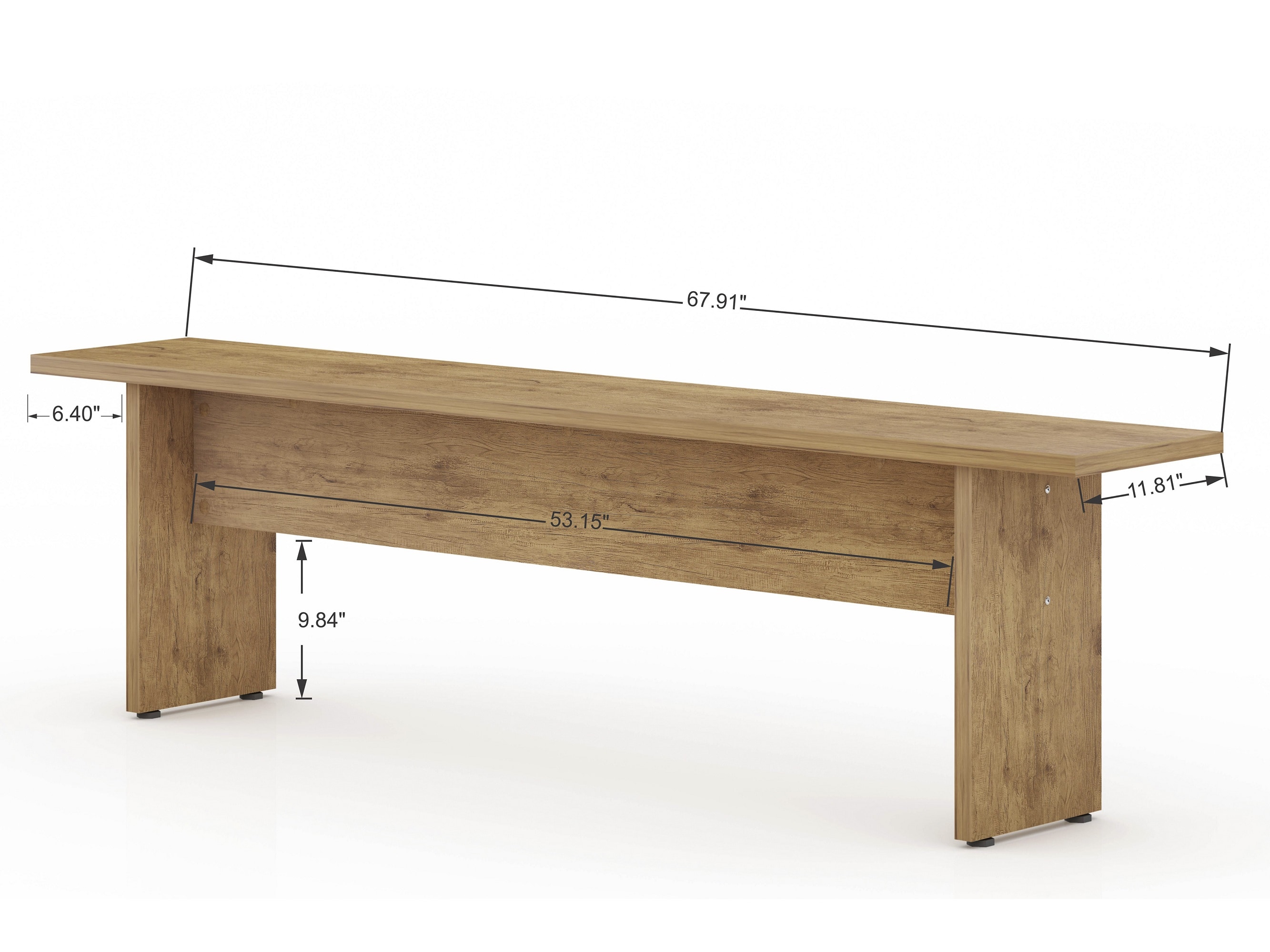 NoMad 68" Rustic Natural Wood Dining Bench