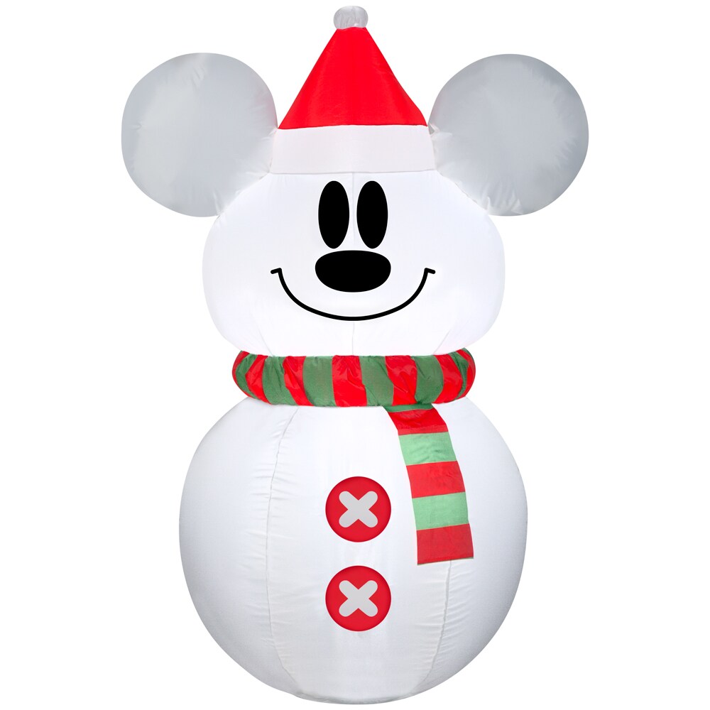 Disney 3 51 Ft Lighted Mickey Mouse Snowman Christmas Inflatable In The Christmas Inflatables Department At Lowes Com