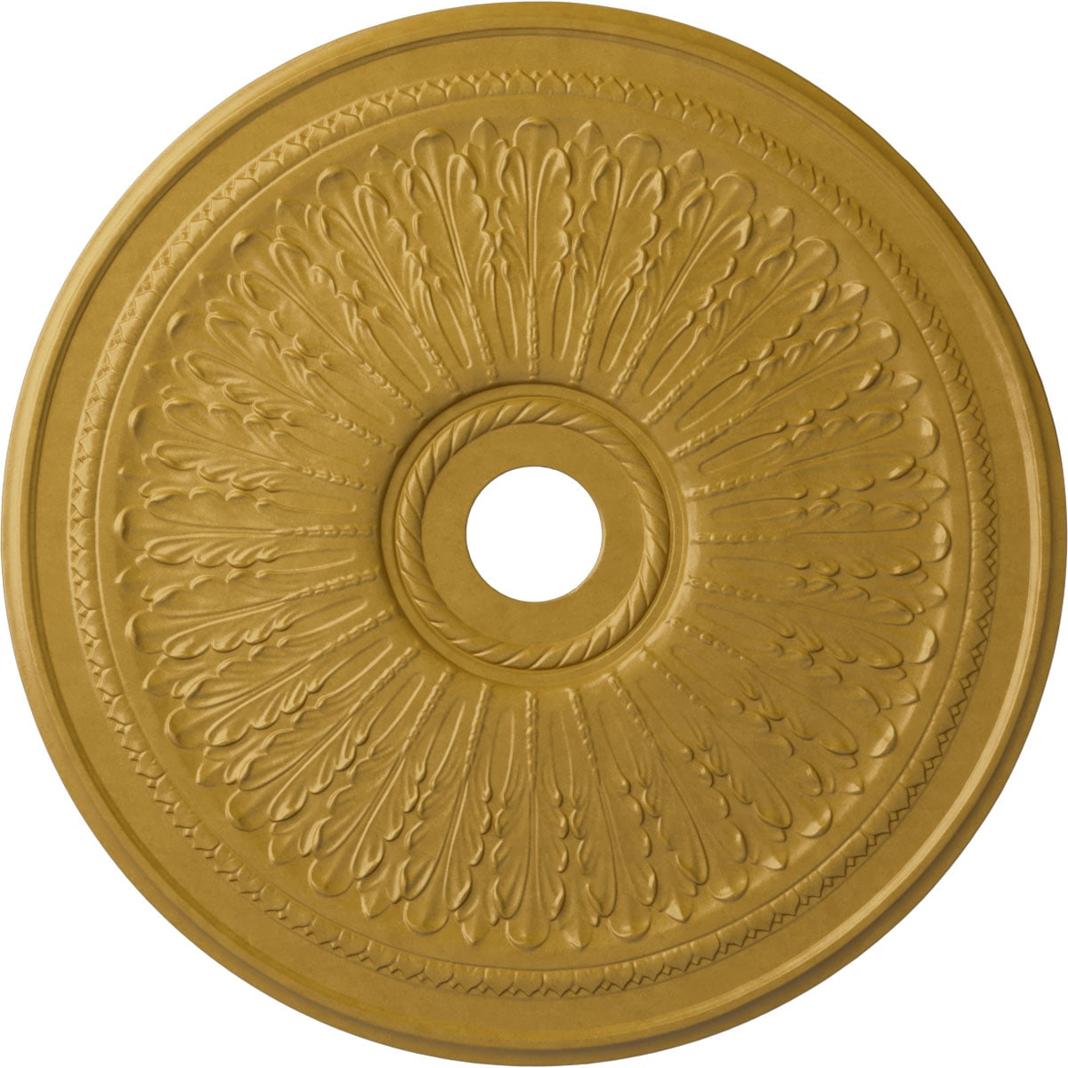 Ekena Millwork CM29OAIGS Oakleaf 29.125-in W x 29.125-in L Painted Iridescent Gold Polyurethane Whole Ceiling Medallion
