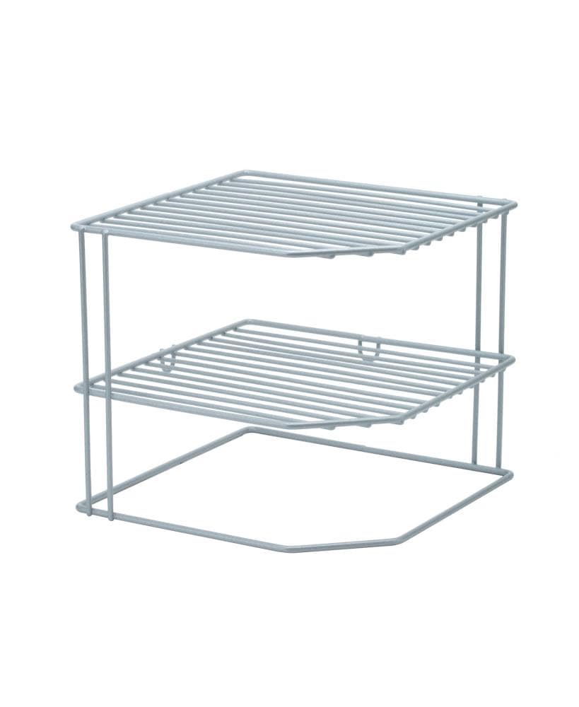 2 Tier Mesh Helper Shelf Tower, White