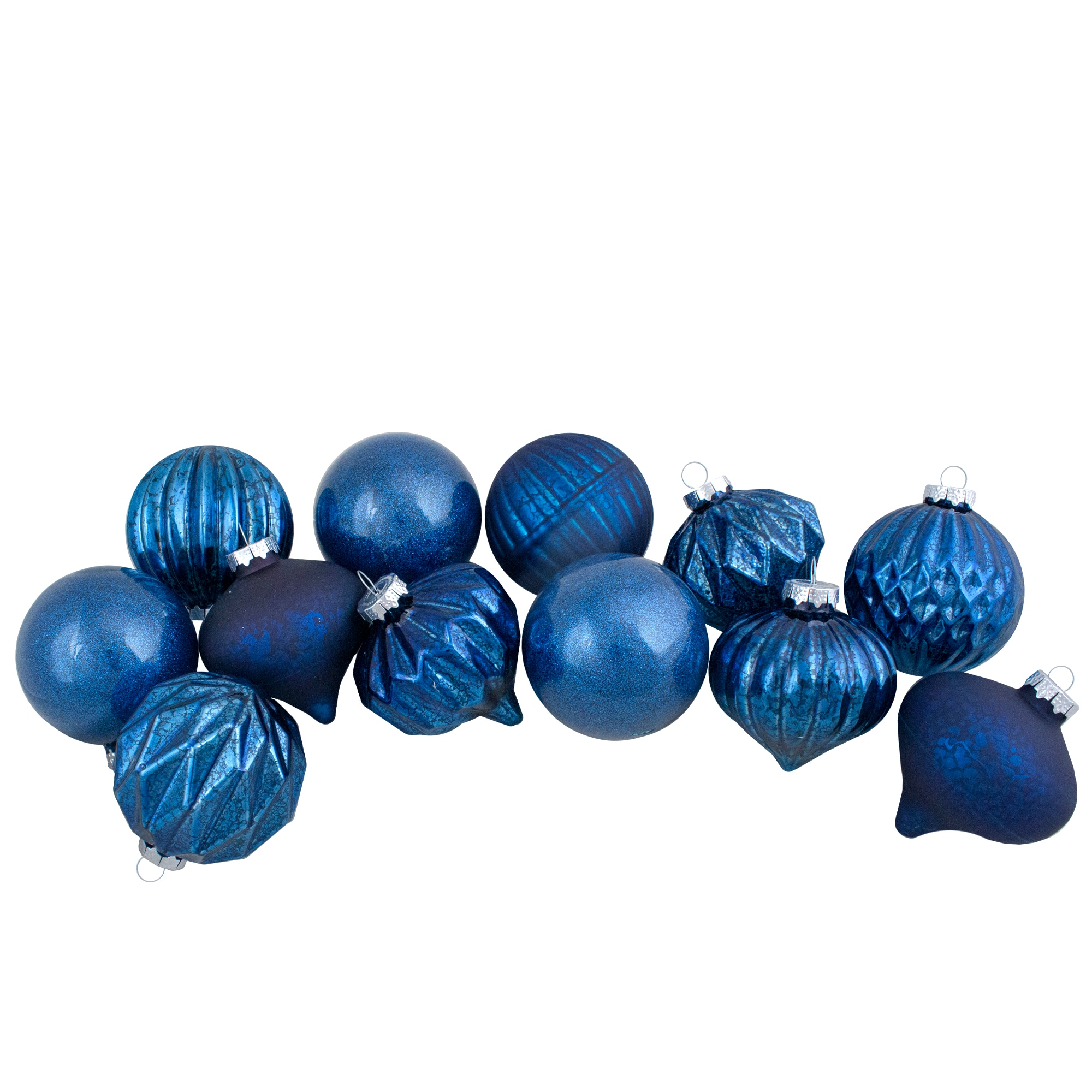 Northlight 34313349 12 -Pack Blue Finial Standard Indoor Ornament set