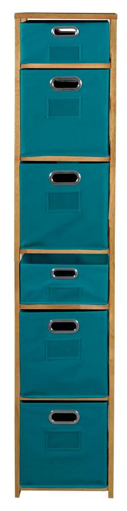 Regency 12 in. H x 12 in. W x 12 in. D Teal Fabric Cube Storage Bin, Blue