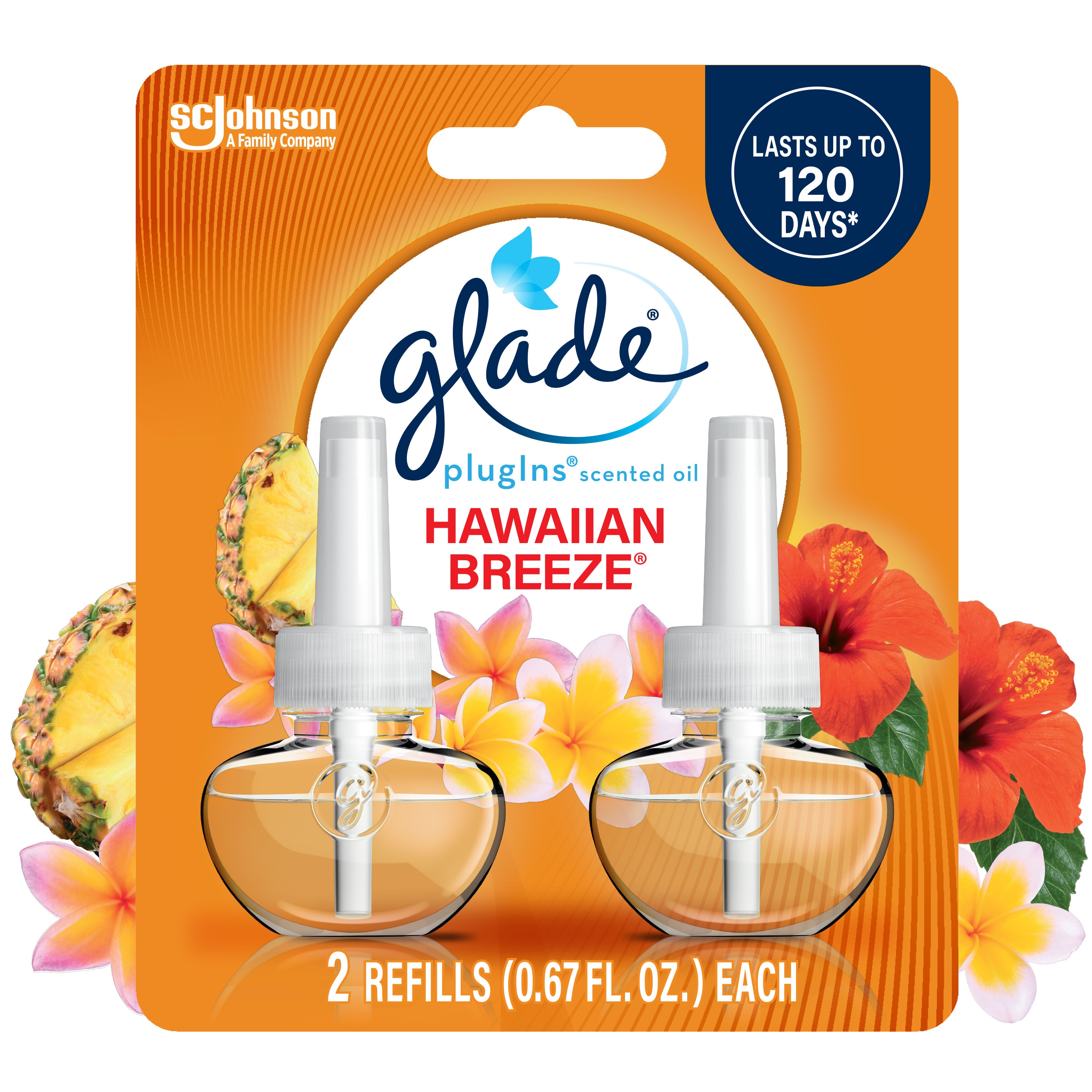 Glade 616745 0.67 Fluid Ounce(s) Hawaiian Breeze Refill Air Freshener 2 -Pack