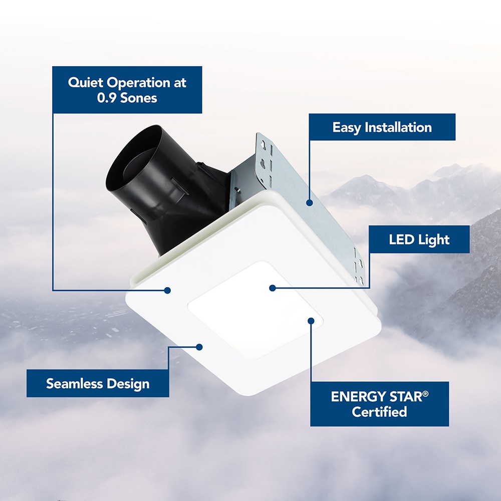 Broan 1.5-Sone 80-CFM White Lighted Bathroom Fan, ENERGY STAR