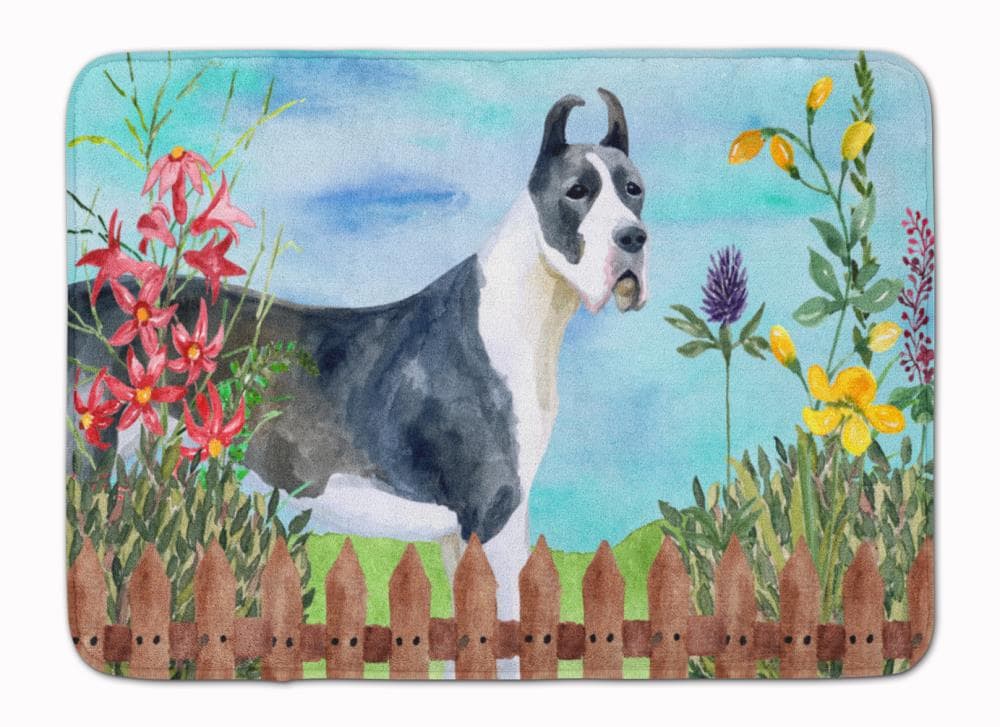 Caroline's Treasures CK1205RUG Springtime Dog 27-in x 19-in Multiple Colors/Finishes Microfiber Memory Foam Bath Mat