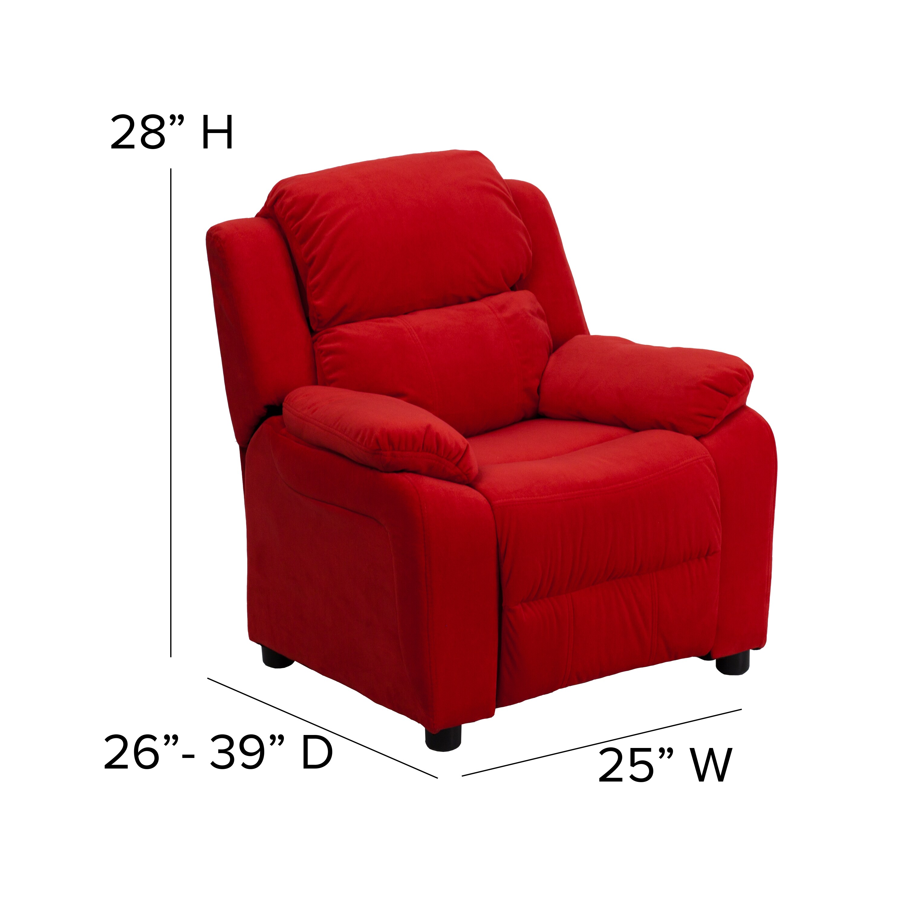 Flash Furniture 28-in Red Microfiber Upholstered Kids Accent Chair at ...